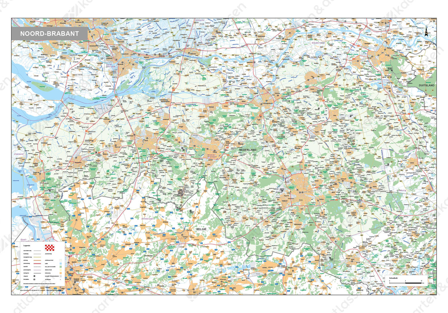 Provinciekaart Noord-Brabant