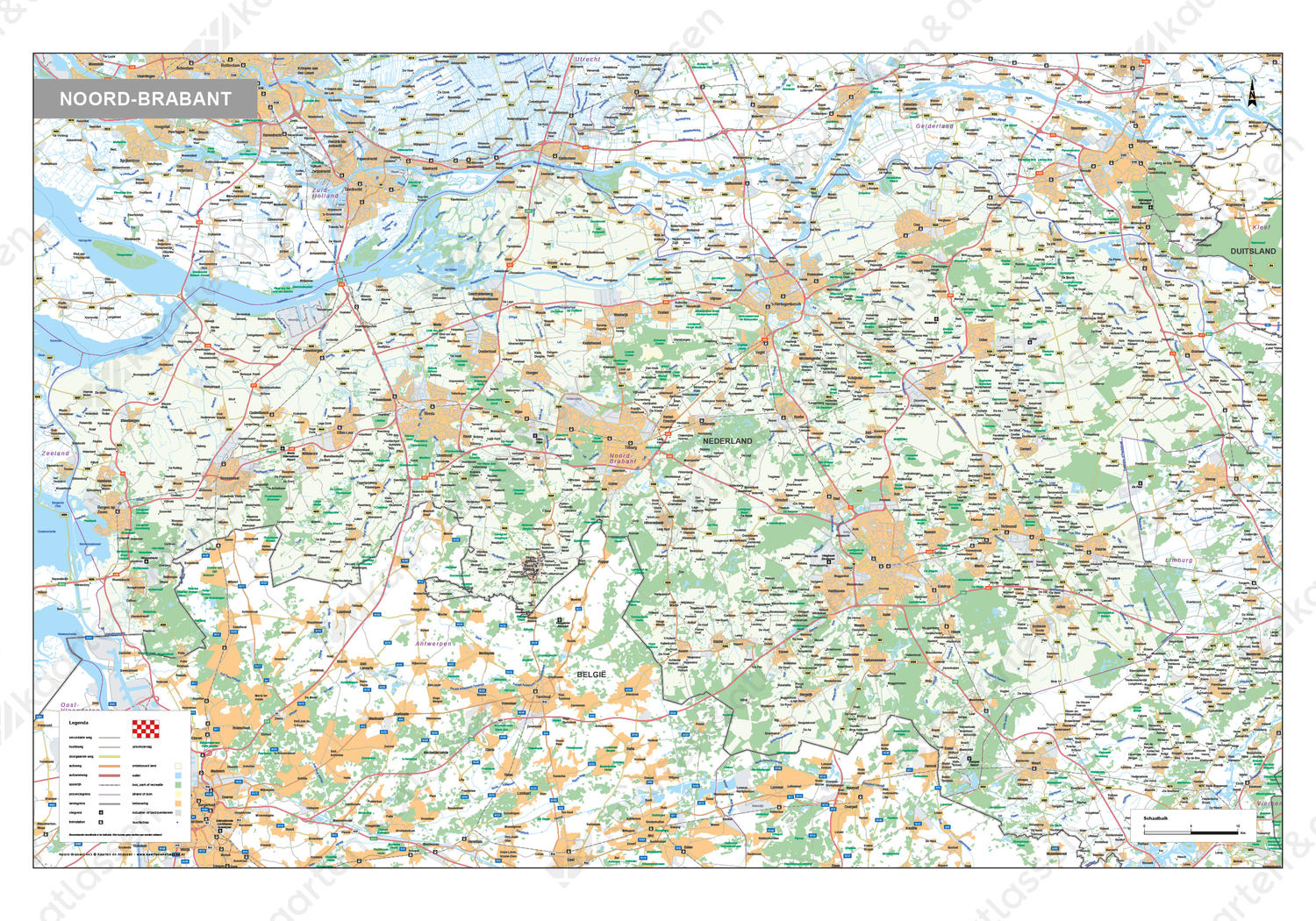 kanker Fantasie Paragraaf Digitale kaart Noord-Brabant 443 | Kaarten en Atlassen.nl