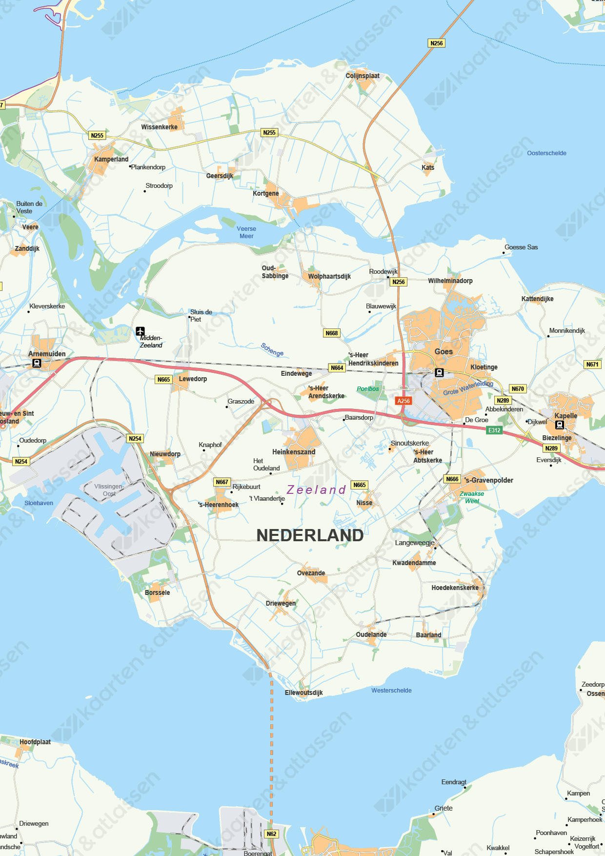 Digitale kaart Zeeland