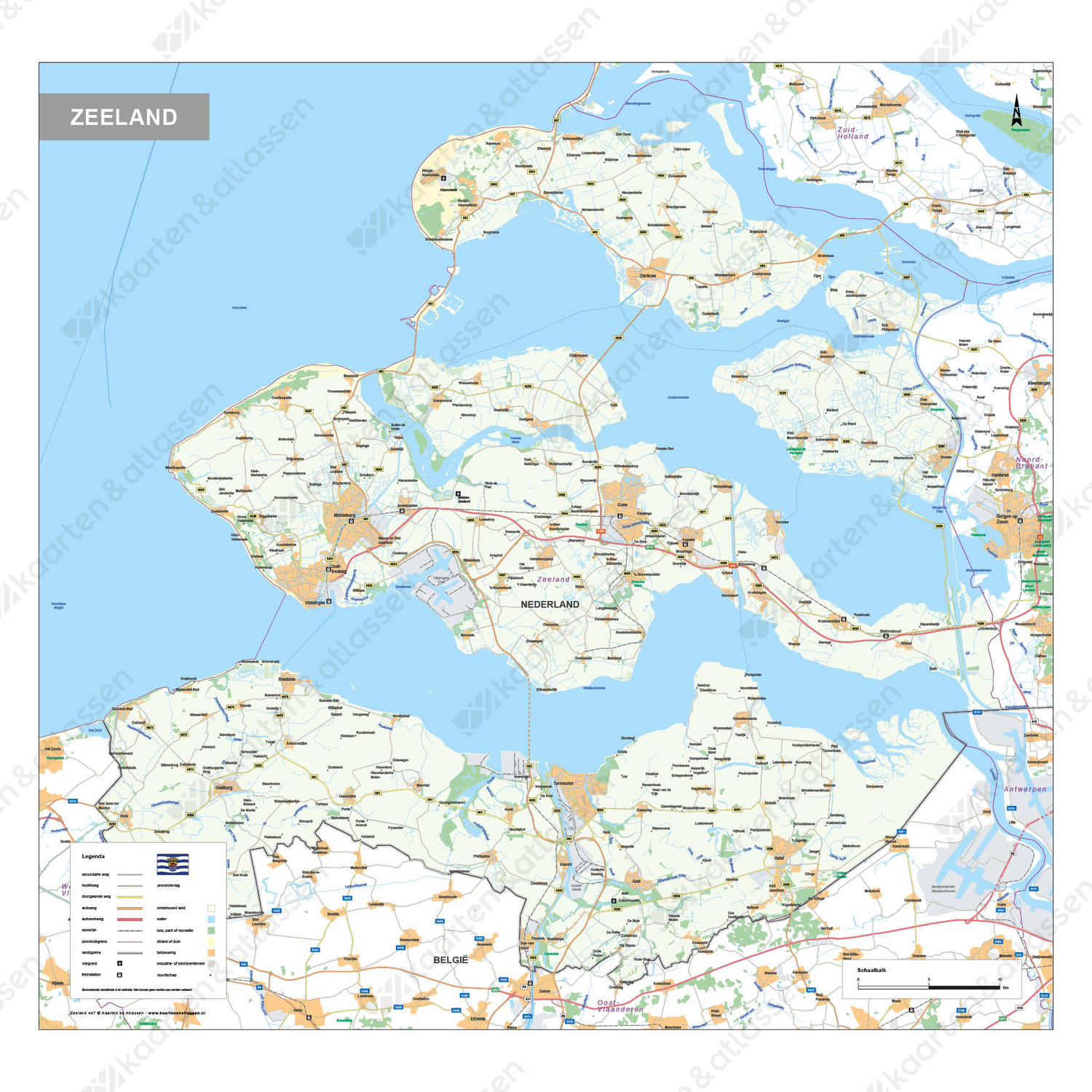 Kaart Zeeland 447 | Kaarten En Atlassen.Nl