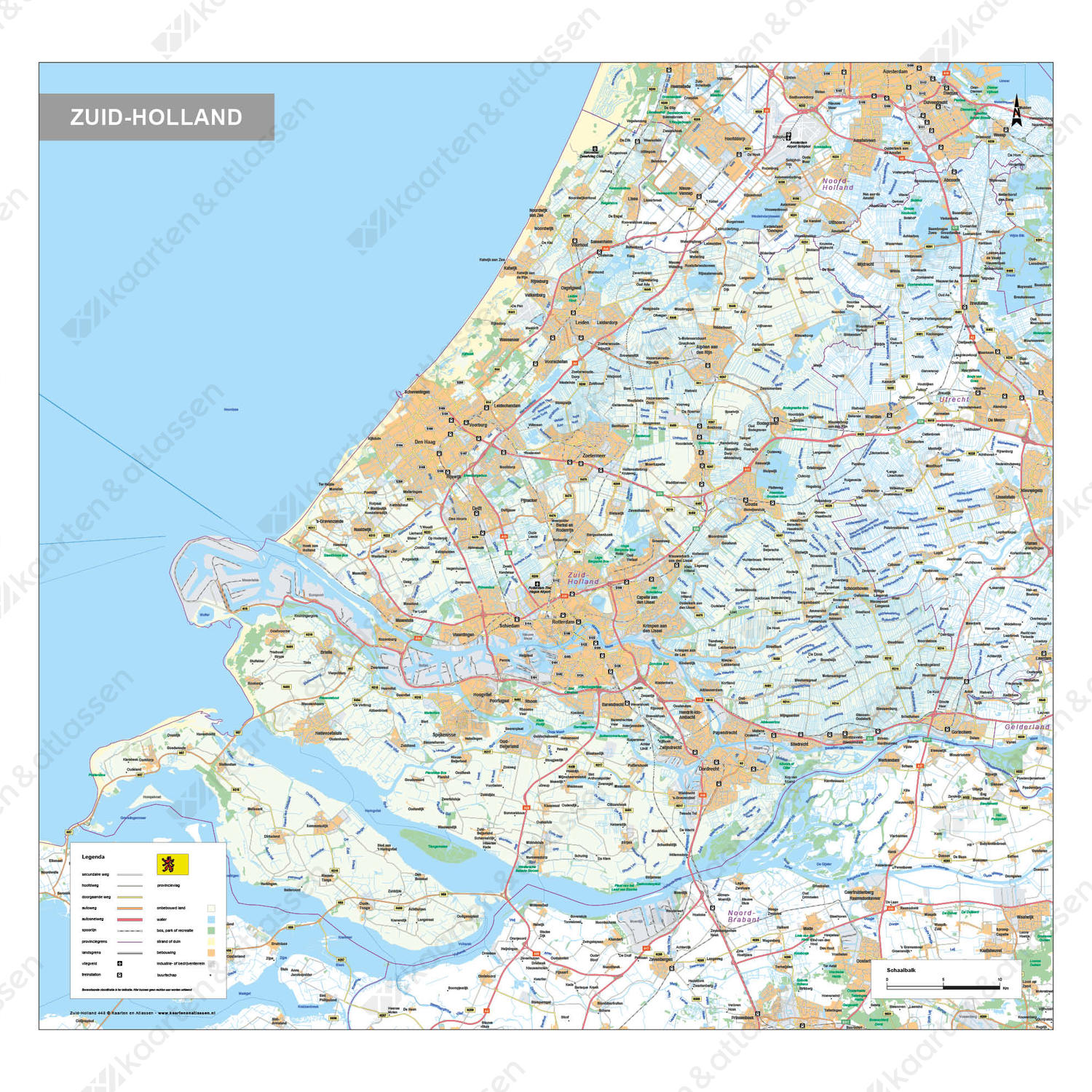Provinciekaart Zuid-Holland