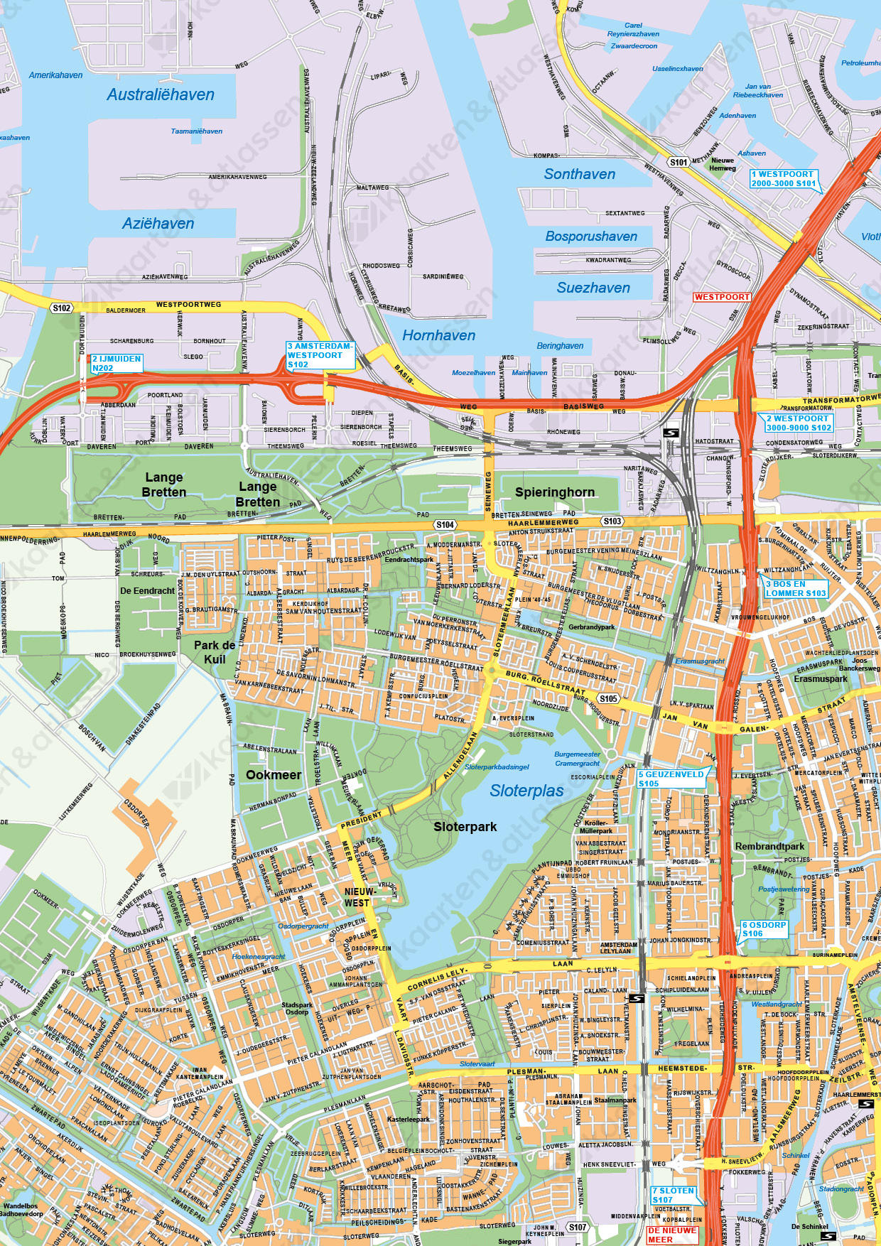 Digitale Kaart Groot Amsterdam IJmond