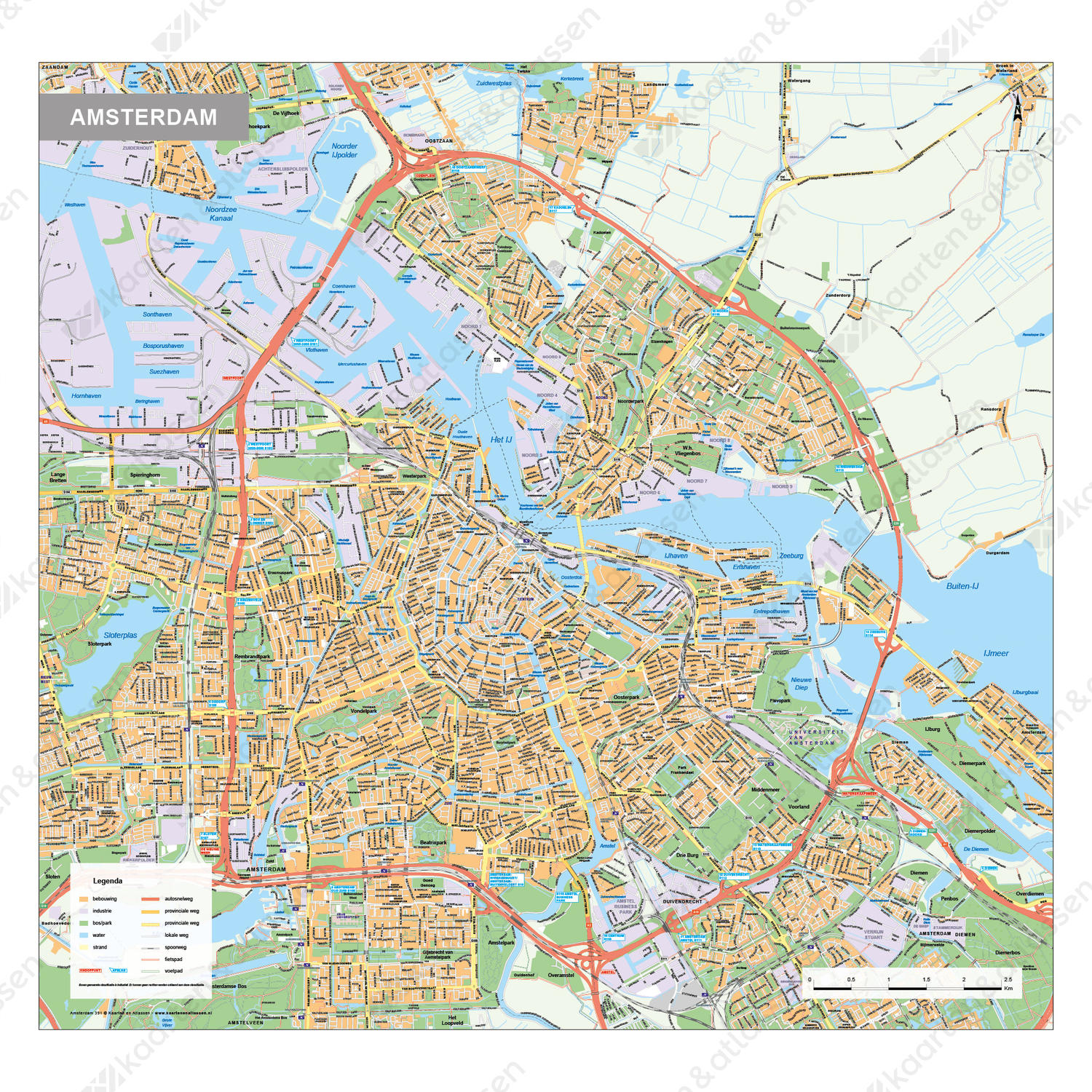 Digitale kaart Amsterdam