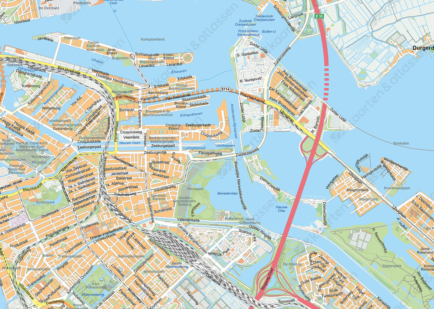 Grote Kaart Amsterdam 596 | Kaarten en Atlassen.nl
