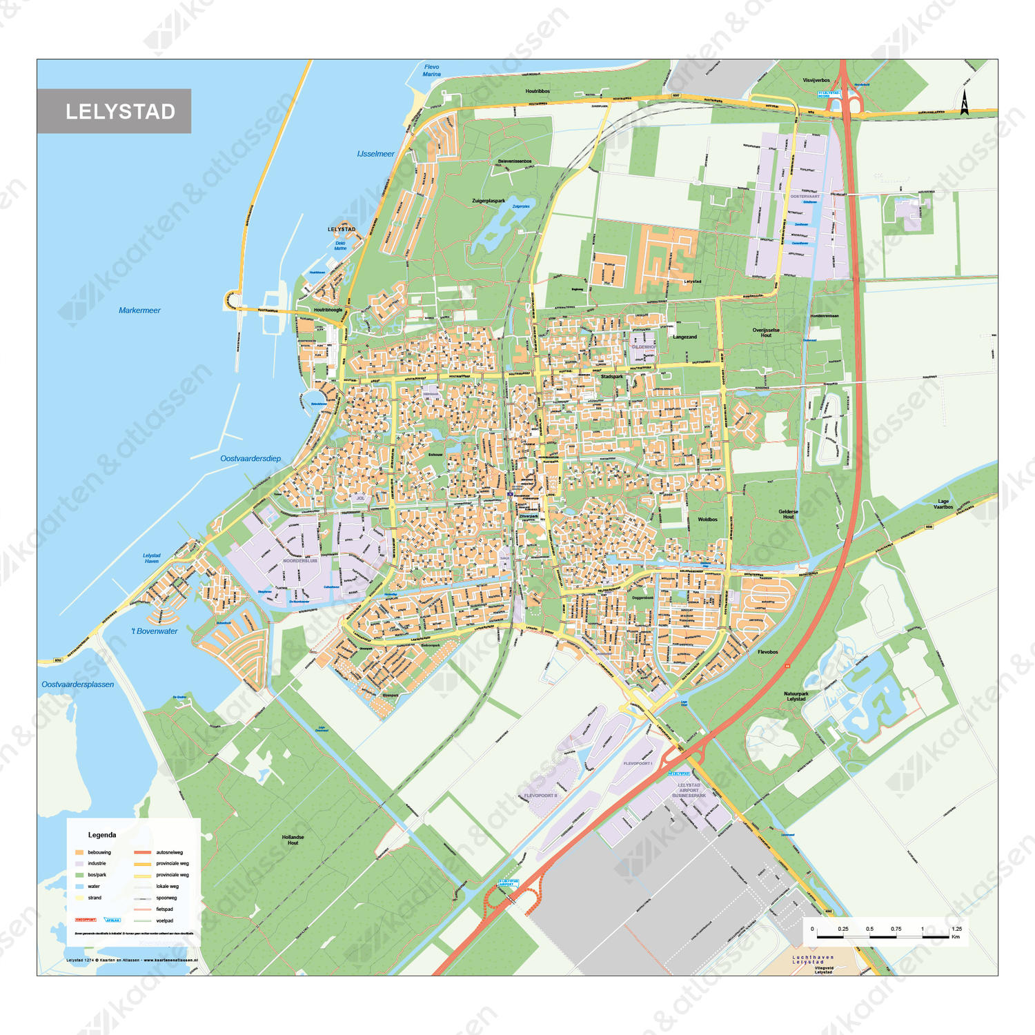 Kaart Lelystad 