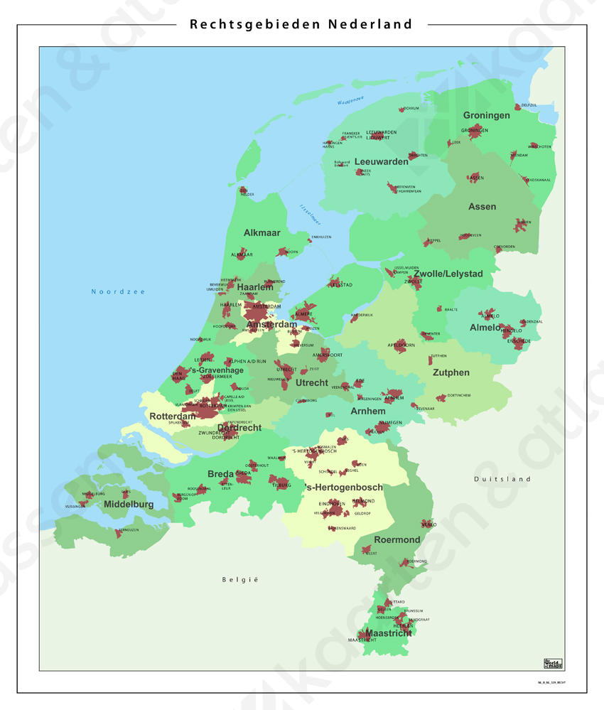 Kaart Nederland Rechtsgebieden 329 | Kaarten en Atlassen.nl