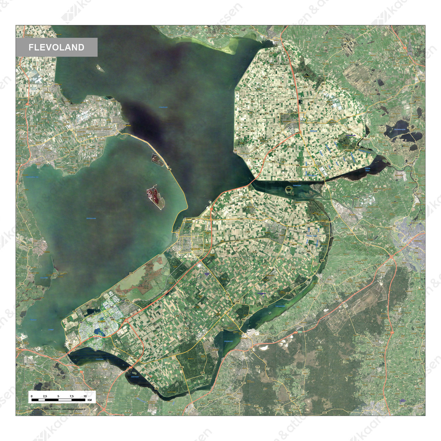 Flevoland Satellietkaart Flevoland Satellietkaart