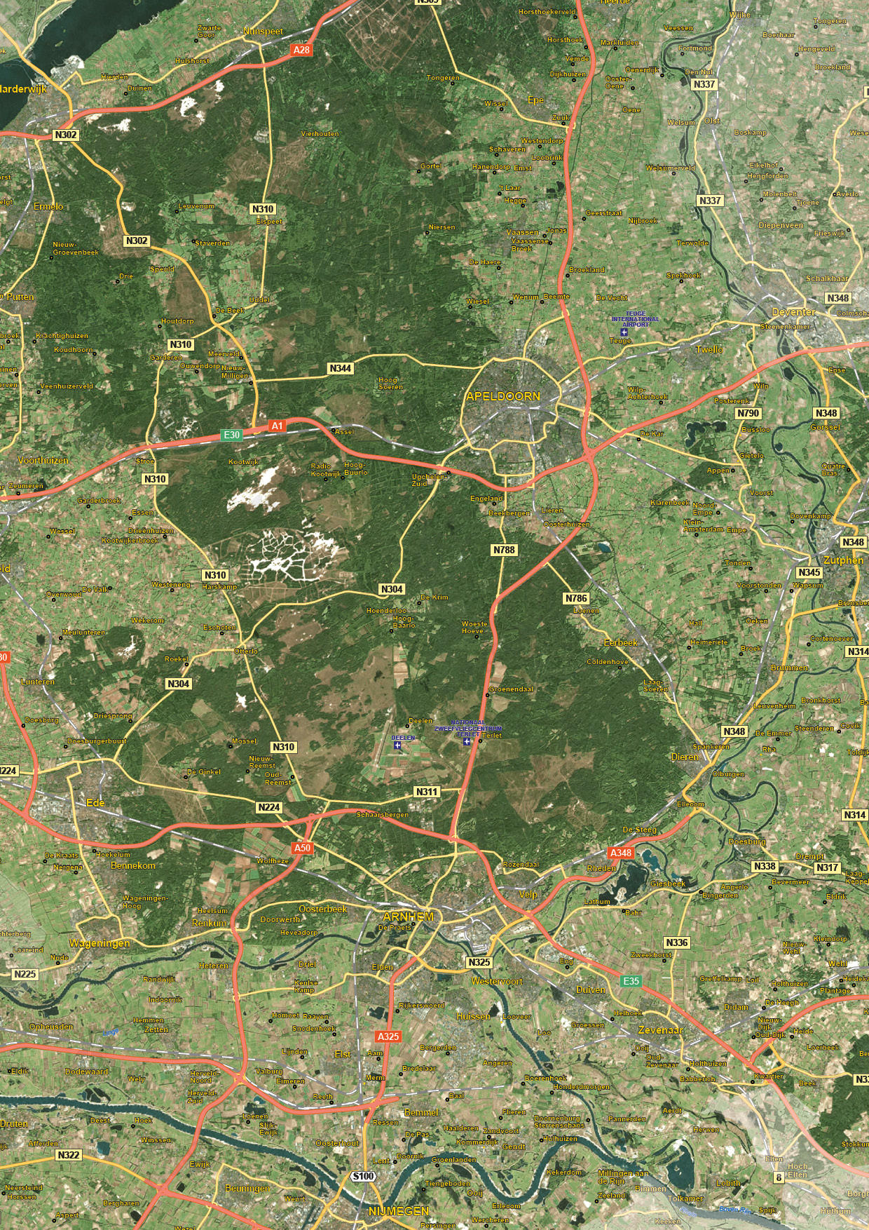 Gelderland satellietbeeld