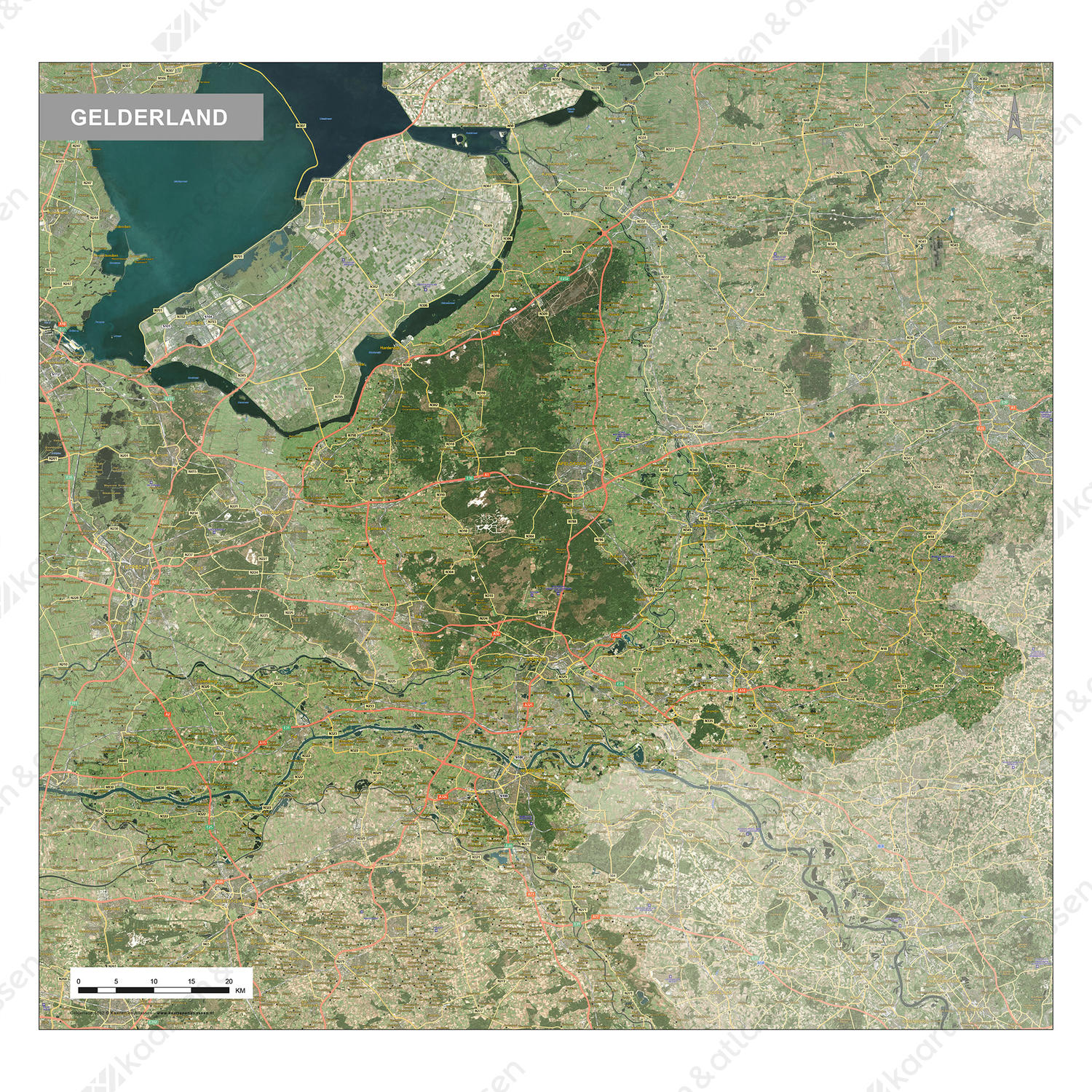 Gelderland satellietbeeld Gelderland satellietbeeld