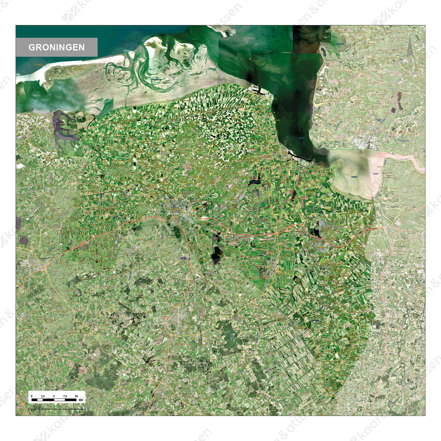 Groningen satellietbeeld Groningen satellietbeeld