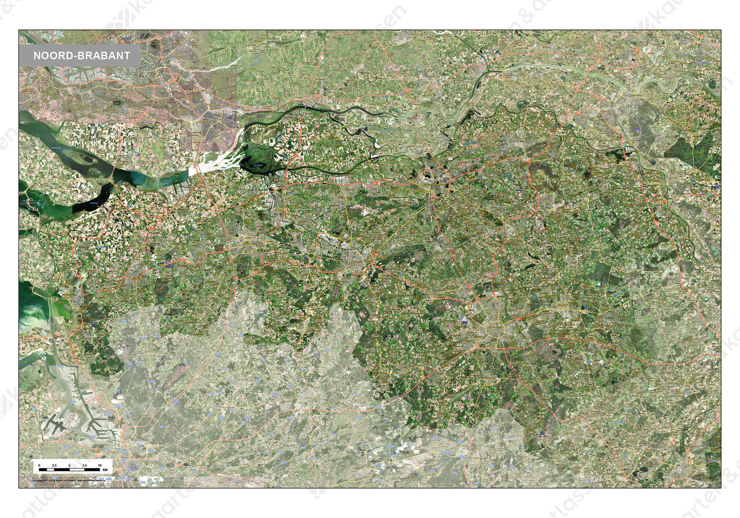 Satellietkaart Noord-Brabant