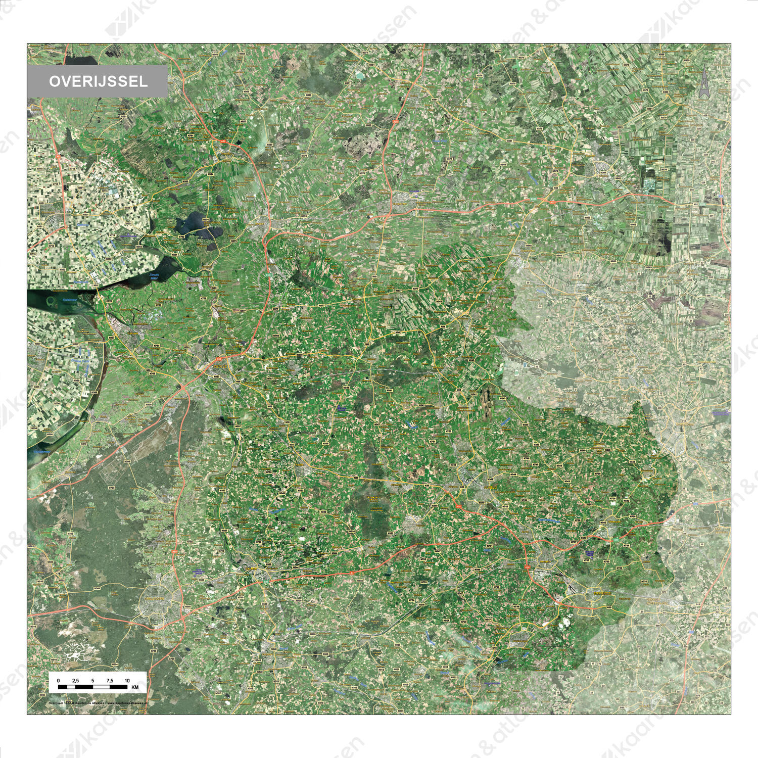 Overijssel Satellietkaart