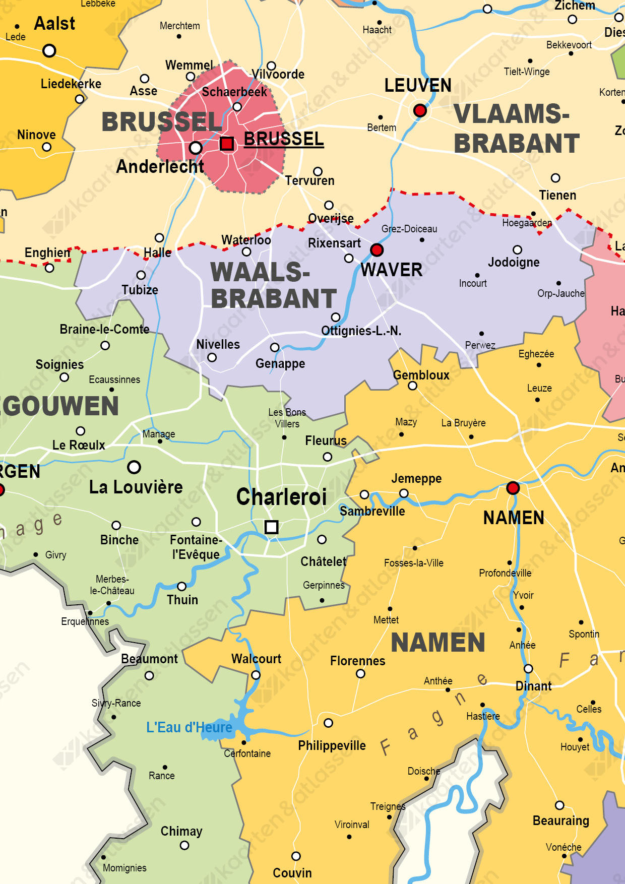 België Kaart Staatkundig 1449 | Kaarten en Atlassen.nl