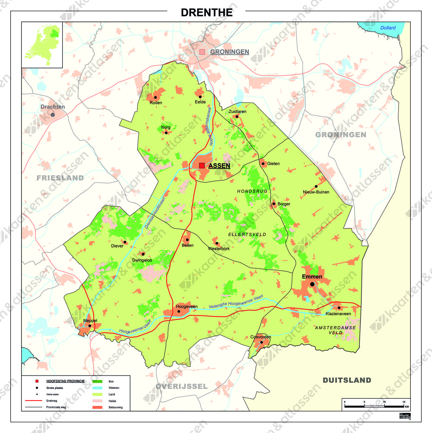 Kaart Drenthe 