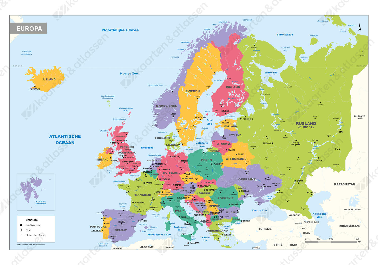 Europakaart Schoolkaart