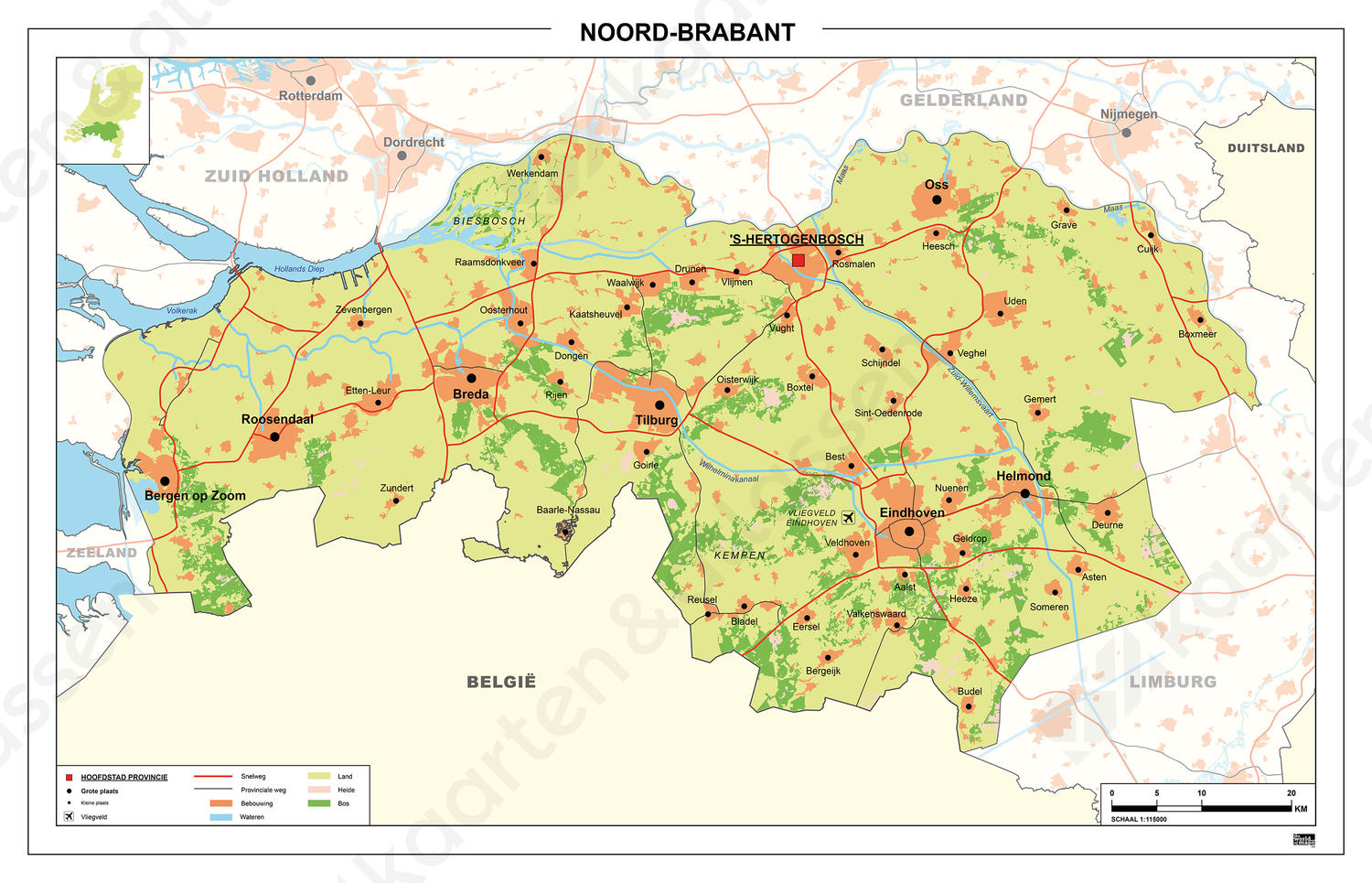 Kaart Noord-Brabant Digitale Kaart Noord-Brabant