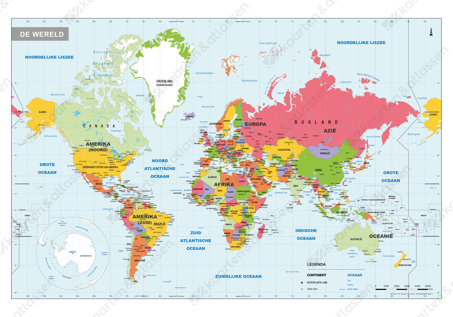 Wereldkaart Kaarten en Atlassen.nl