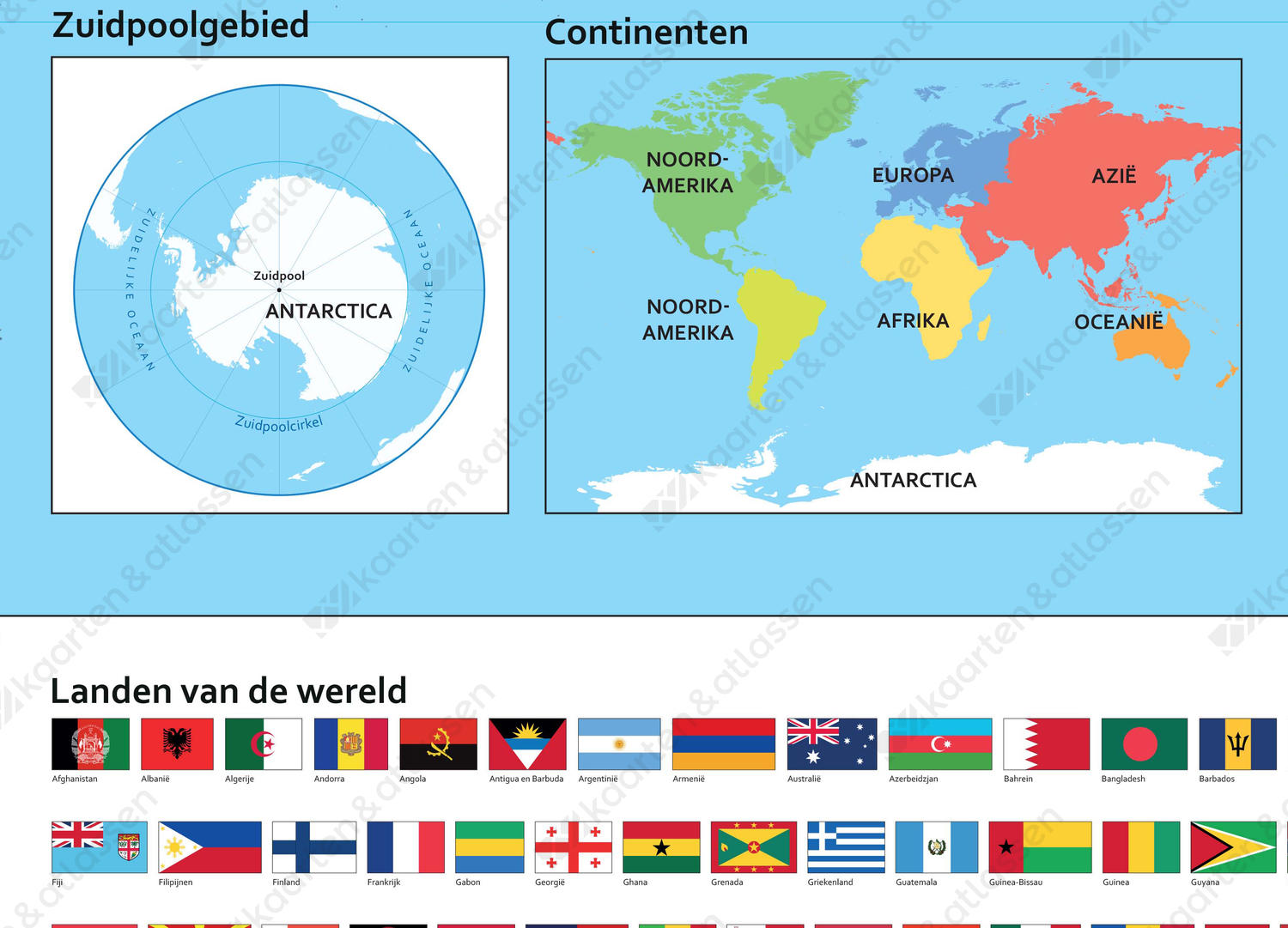 Wereldkaart met Vlaggen