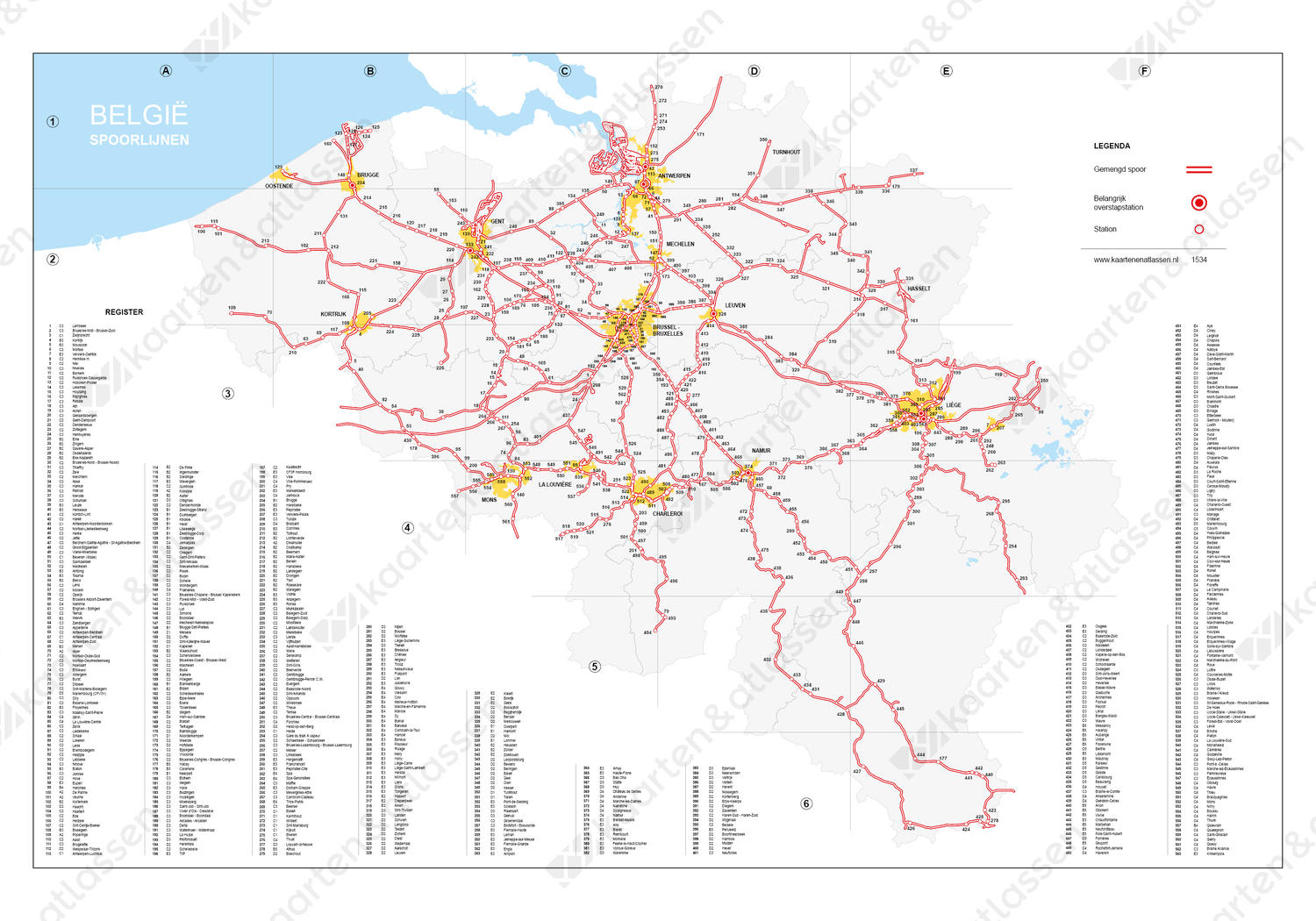 Digitale Spoorlijnenkaart België 1534