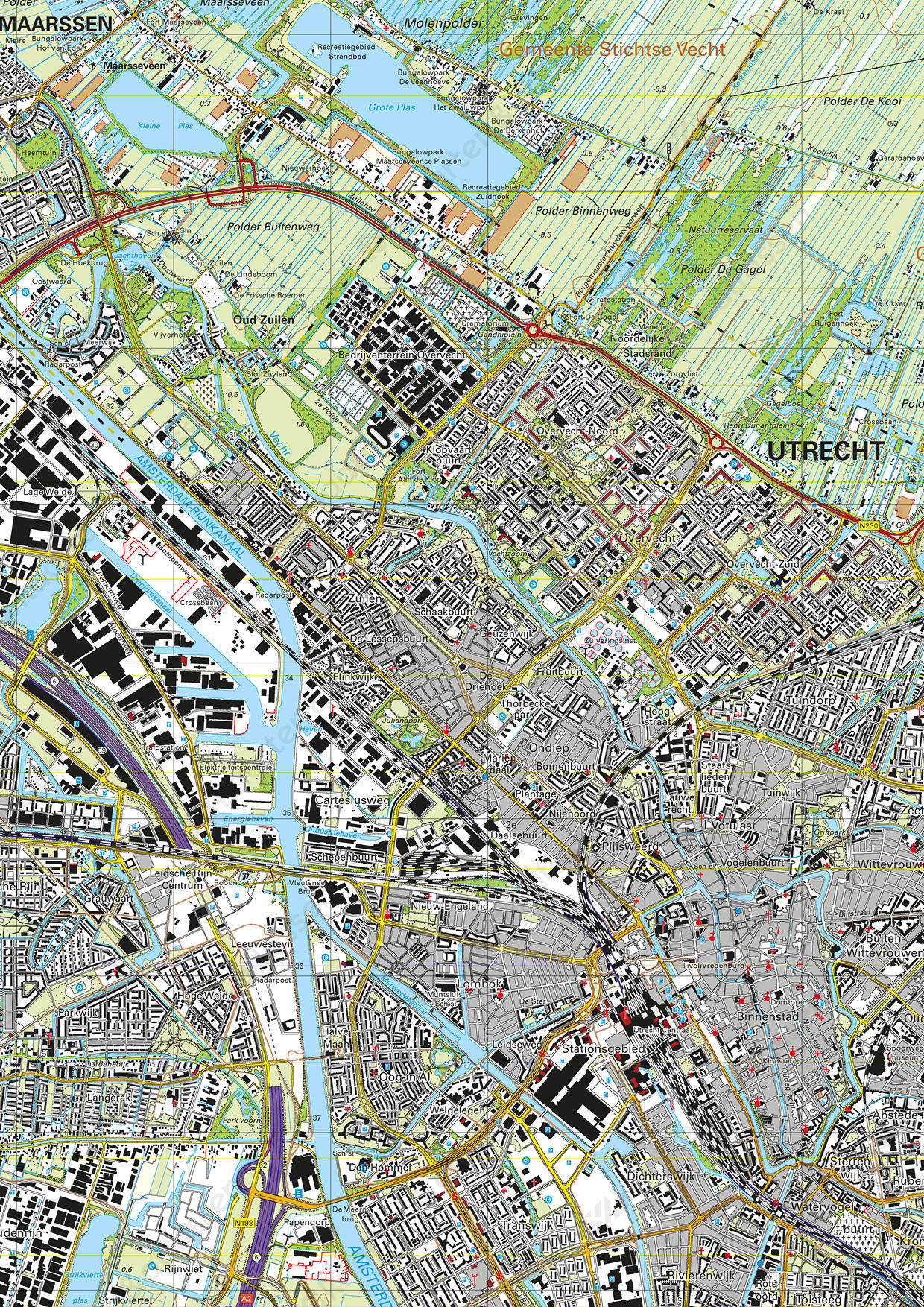 Topografische kaart Utrecht detail