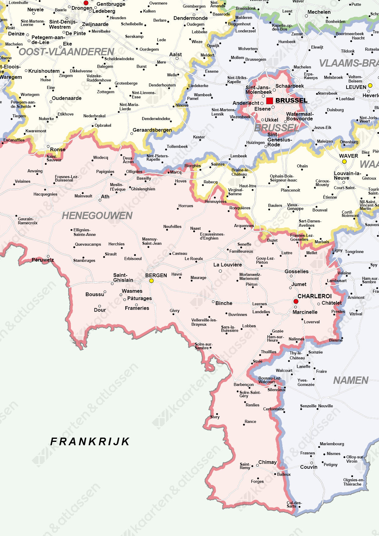 Frisse Landkaart van België