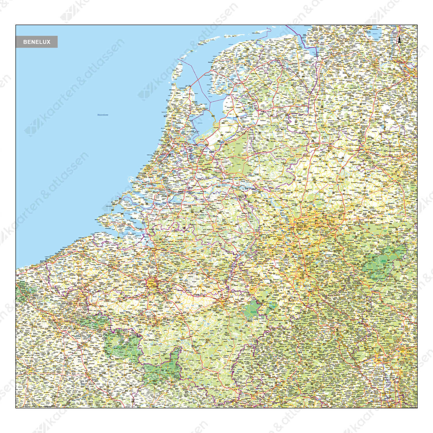 Digitale Benelux Kaart Gedetailleerd Digitale Benelux Kaart Gedetailleerd
