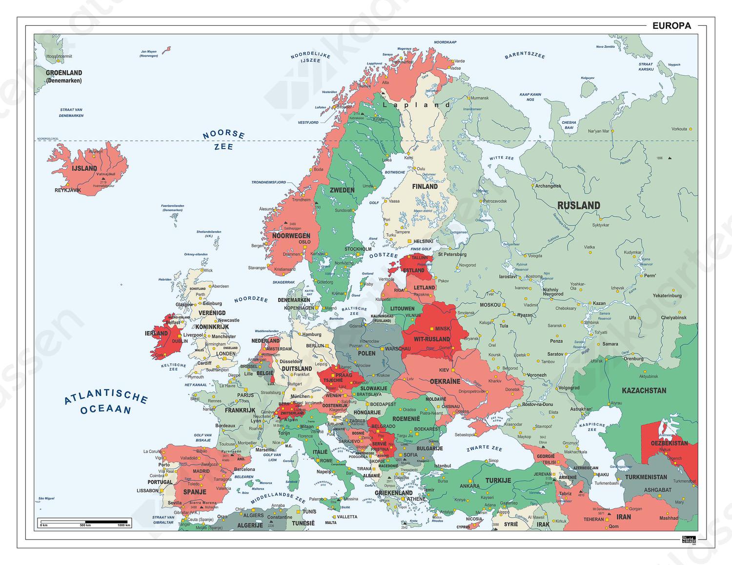 Europakaart Nederlandstalig