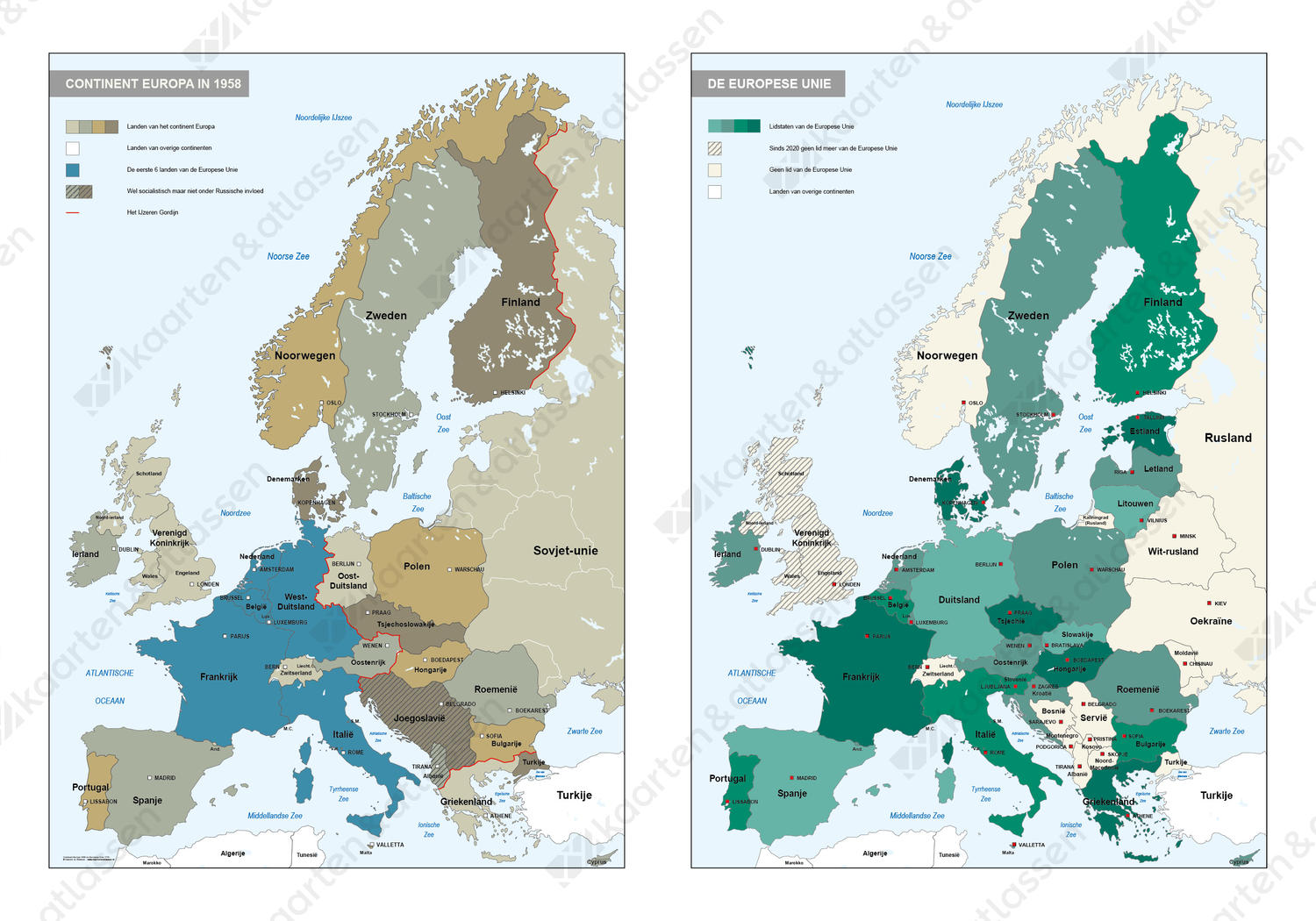 Schoolkaart Europa (1958-heden)