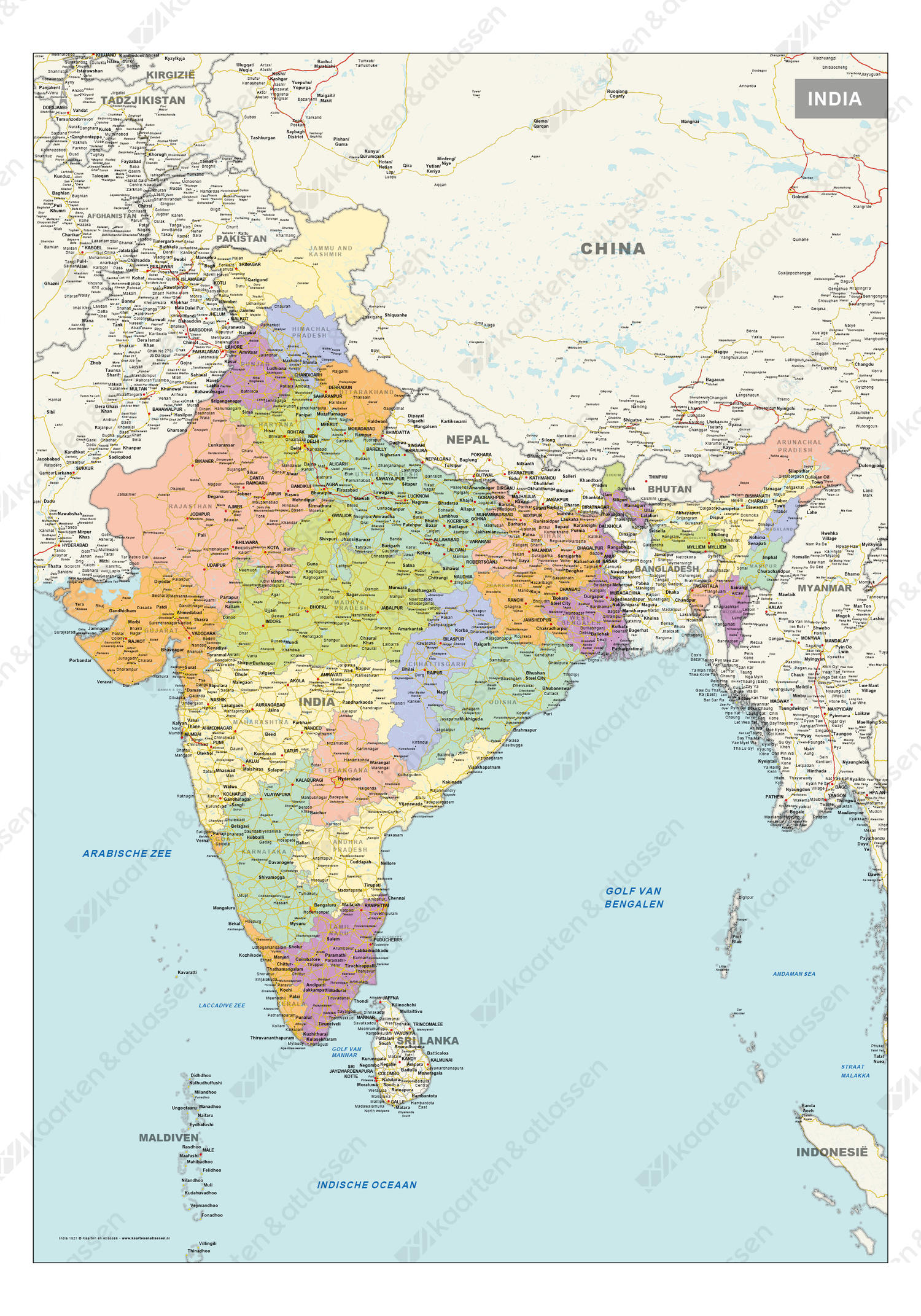 staatkundige kaart India staatkundige kaart India