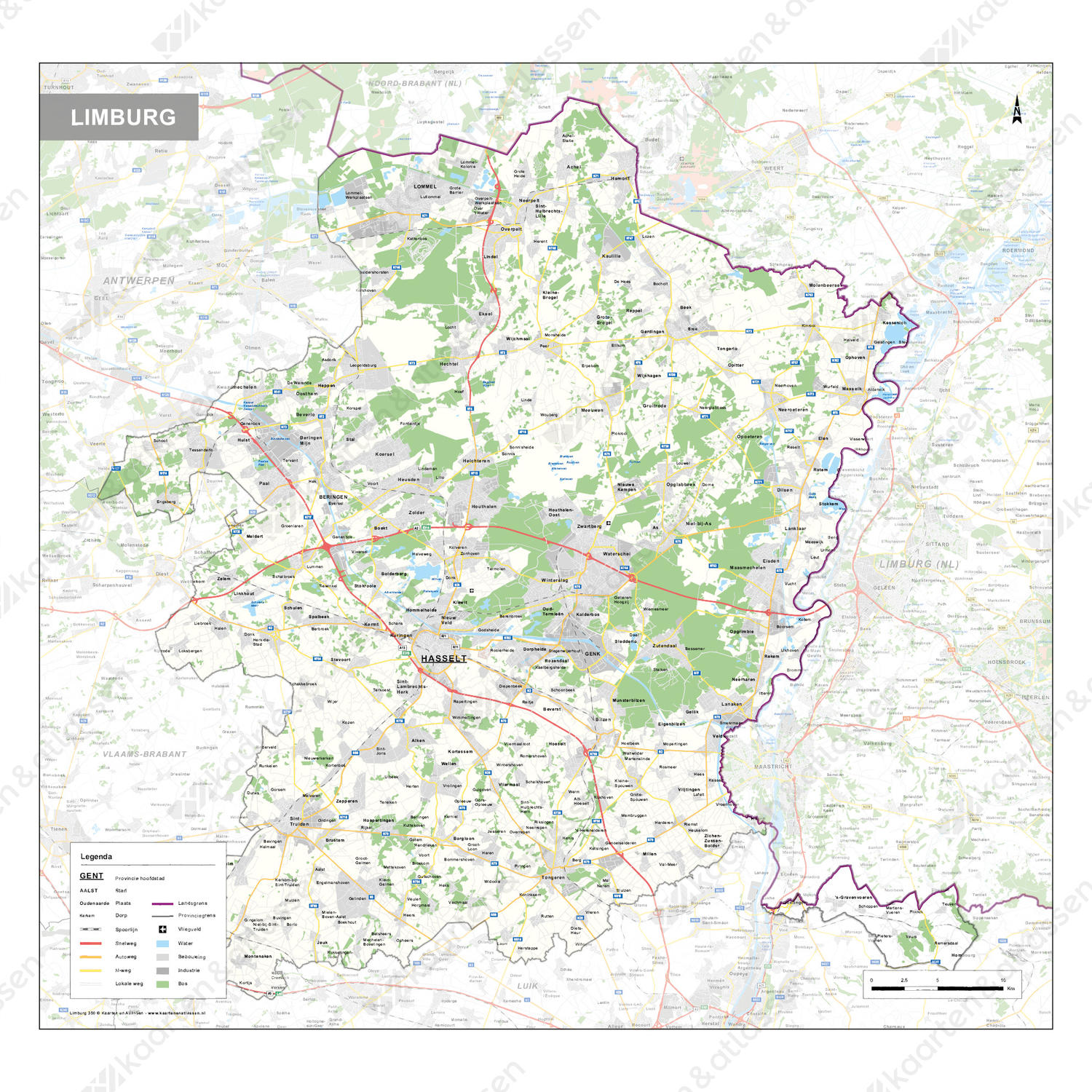 Limburg Provinciekaart Limburg Provinciekaart