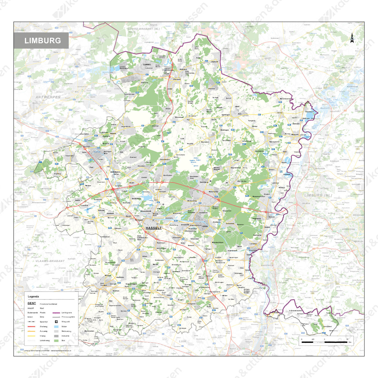 Limburg Provinciekaart Limburg Provinciekaart