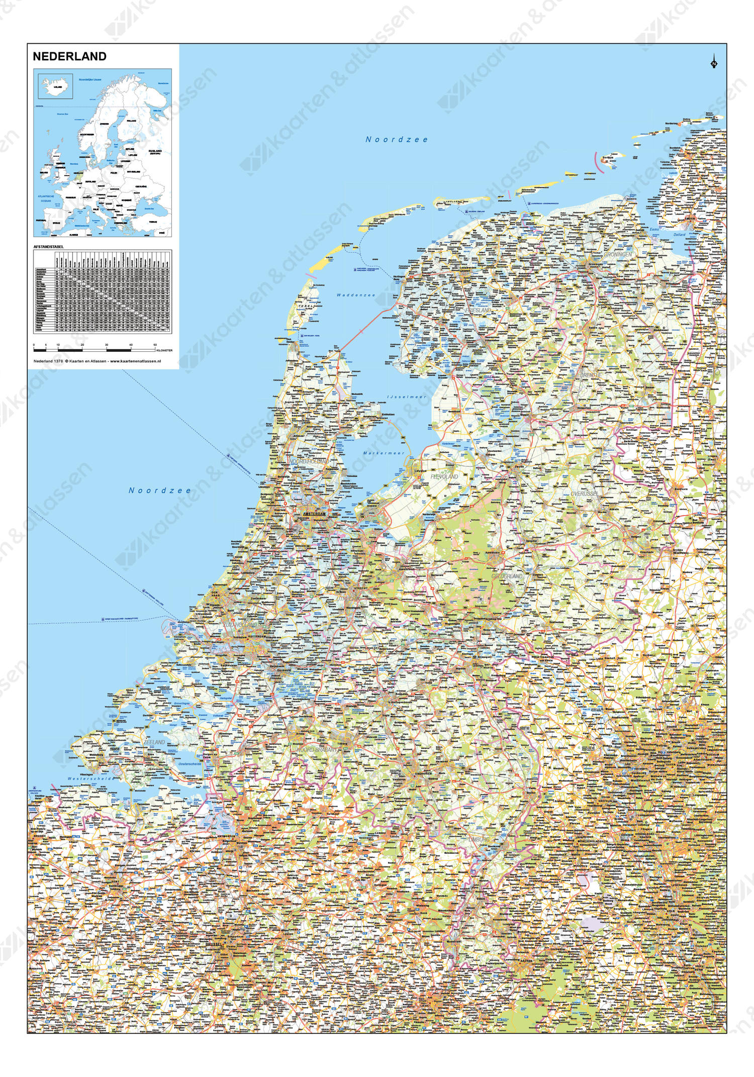 Strakke Nederlandkaart