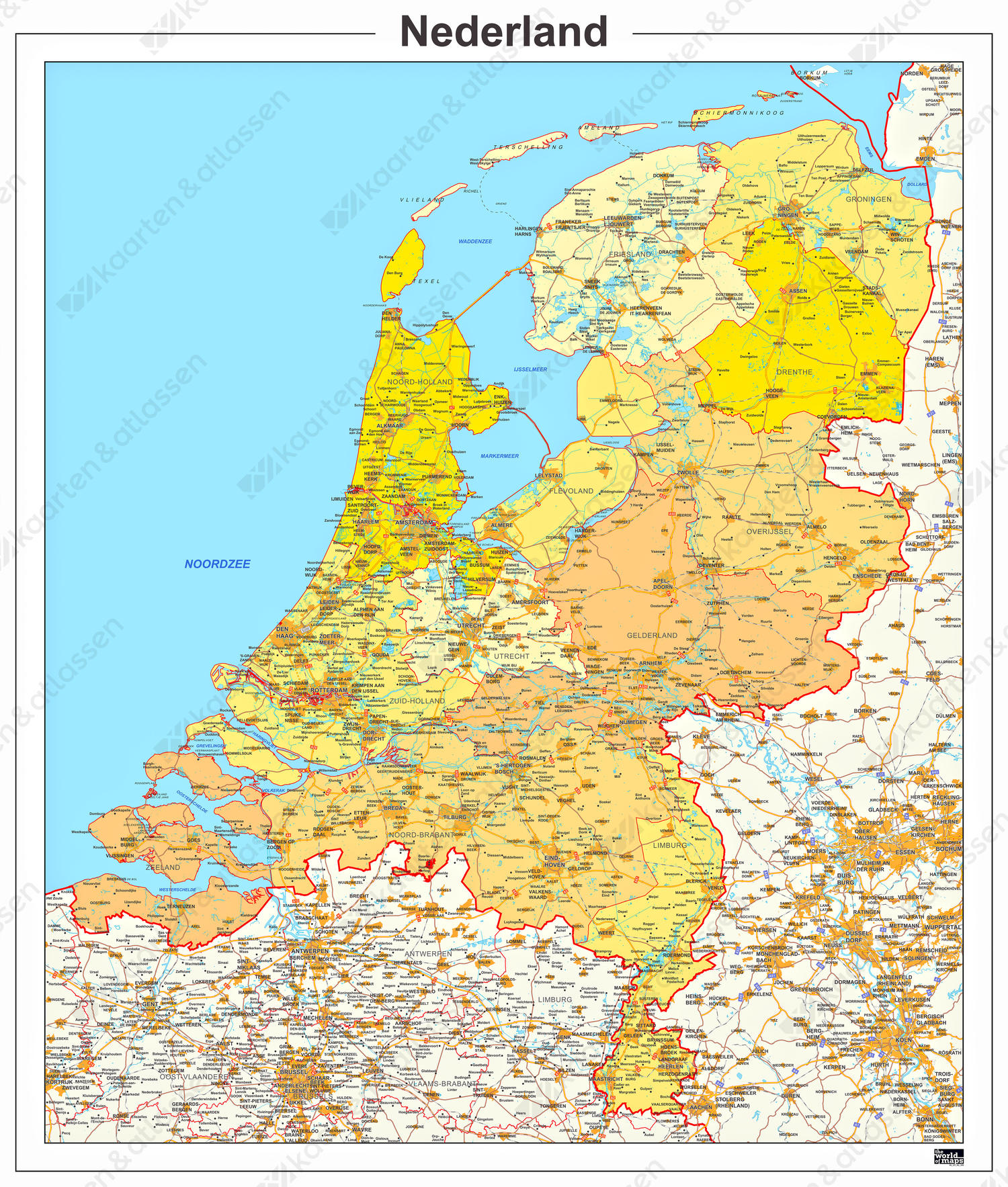 Fragiel complicaties Het beste Digitale Provinciekaart Nederland 340 | Kaarten en Atlassen.nl
