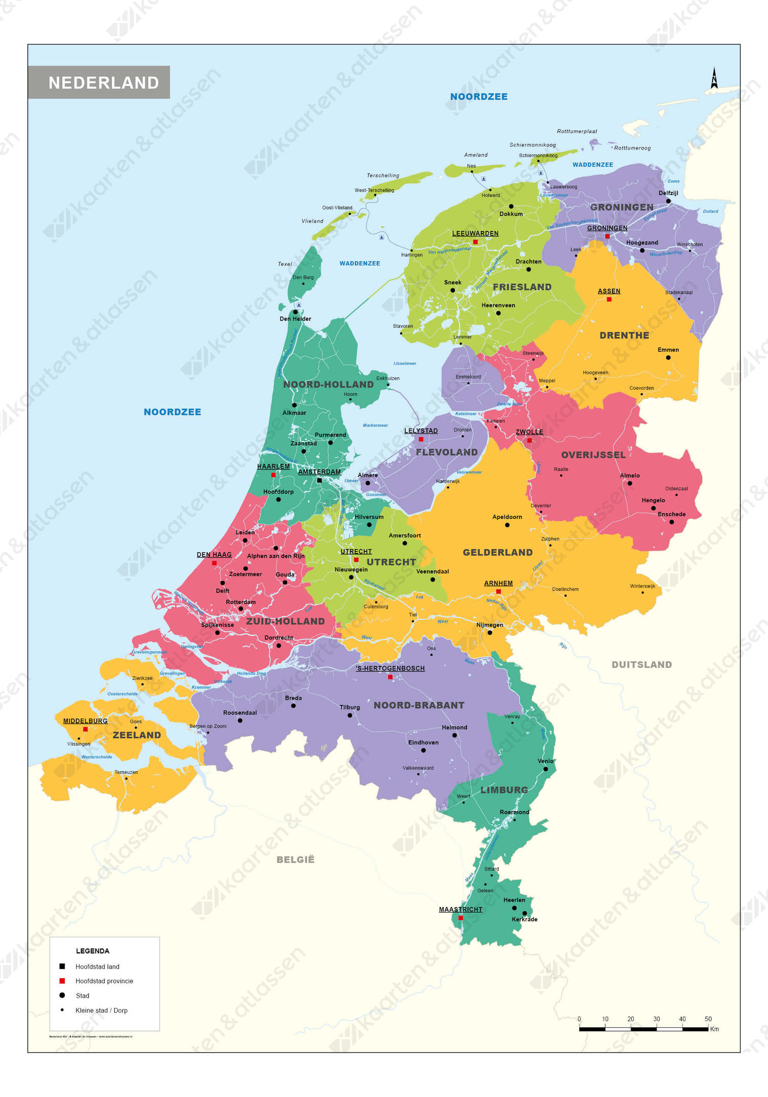 Schoolkaart Nederland 462 | Kaarten En Atlassen.Nl