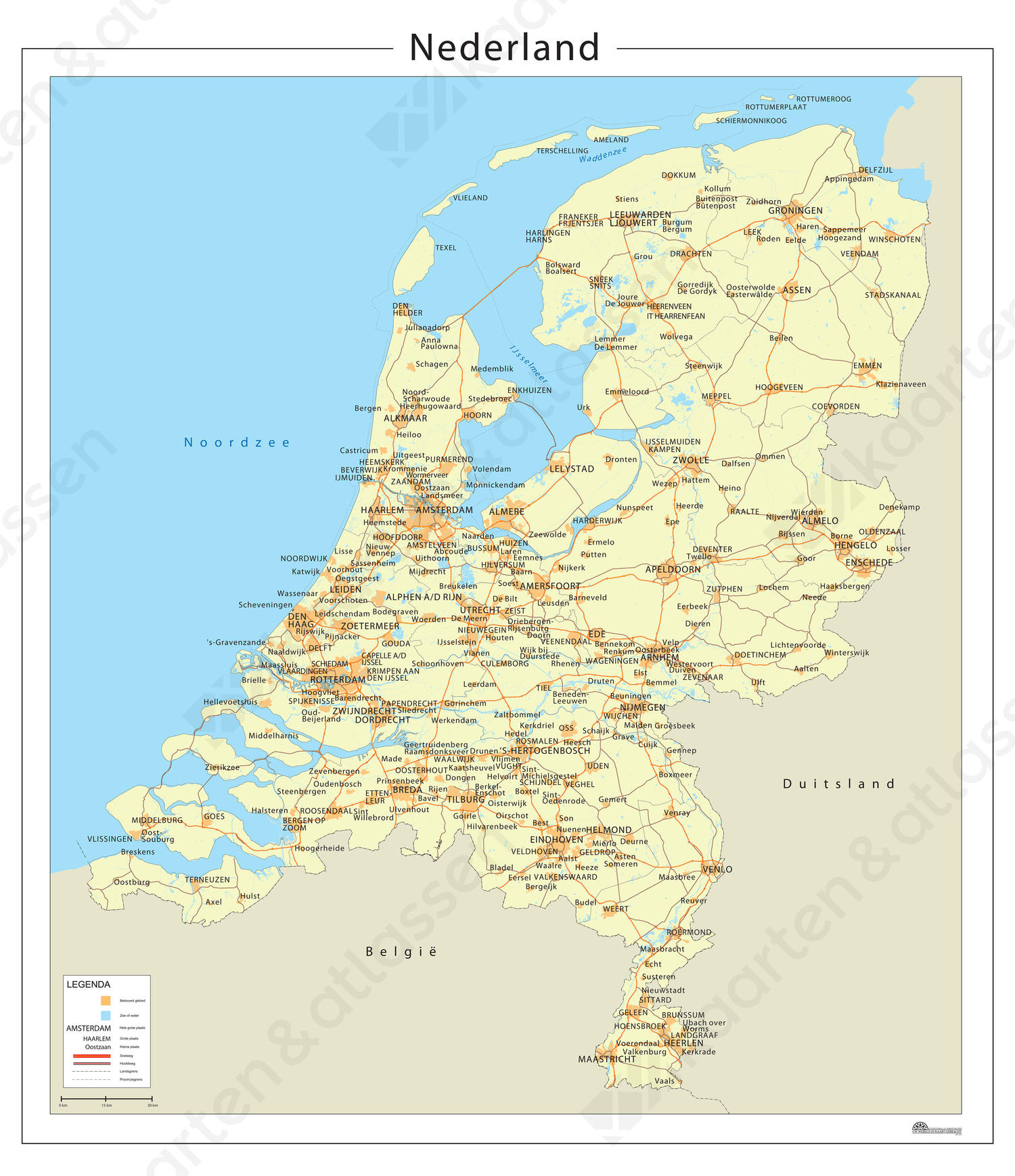 Digitale Eenvoudige Nederlandkaart