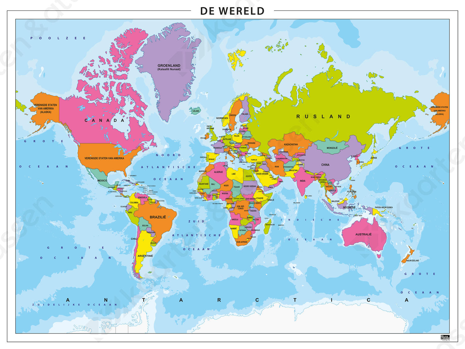 Simpele en zeer duidelijke wereldkaart