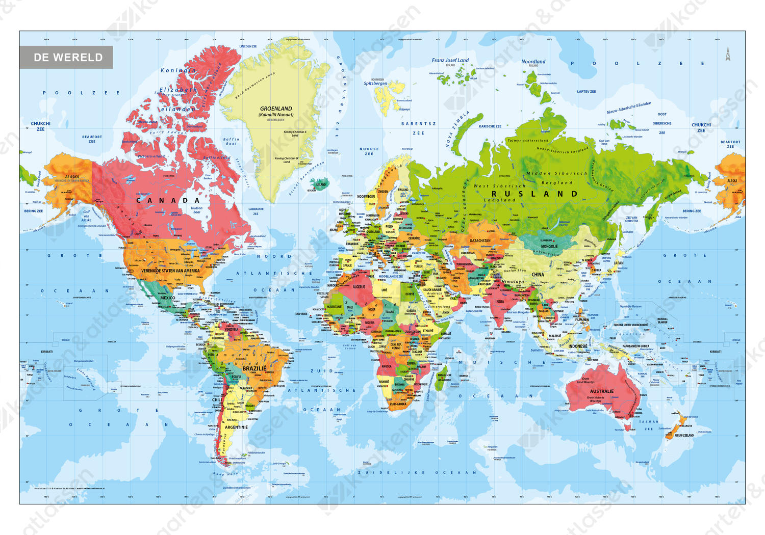 Digitale Wereldkaart 315 Kaarten en Atlassen.nl