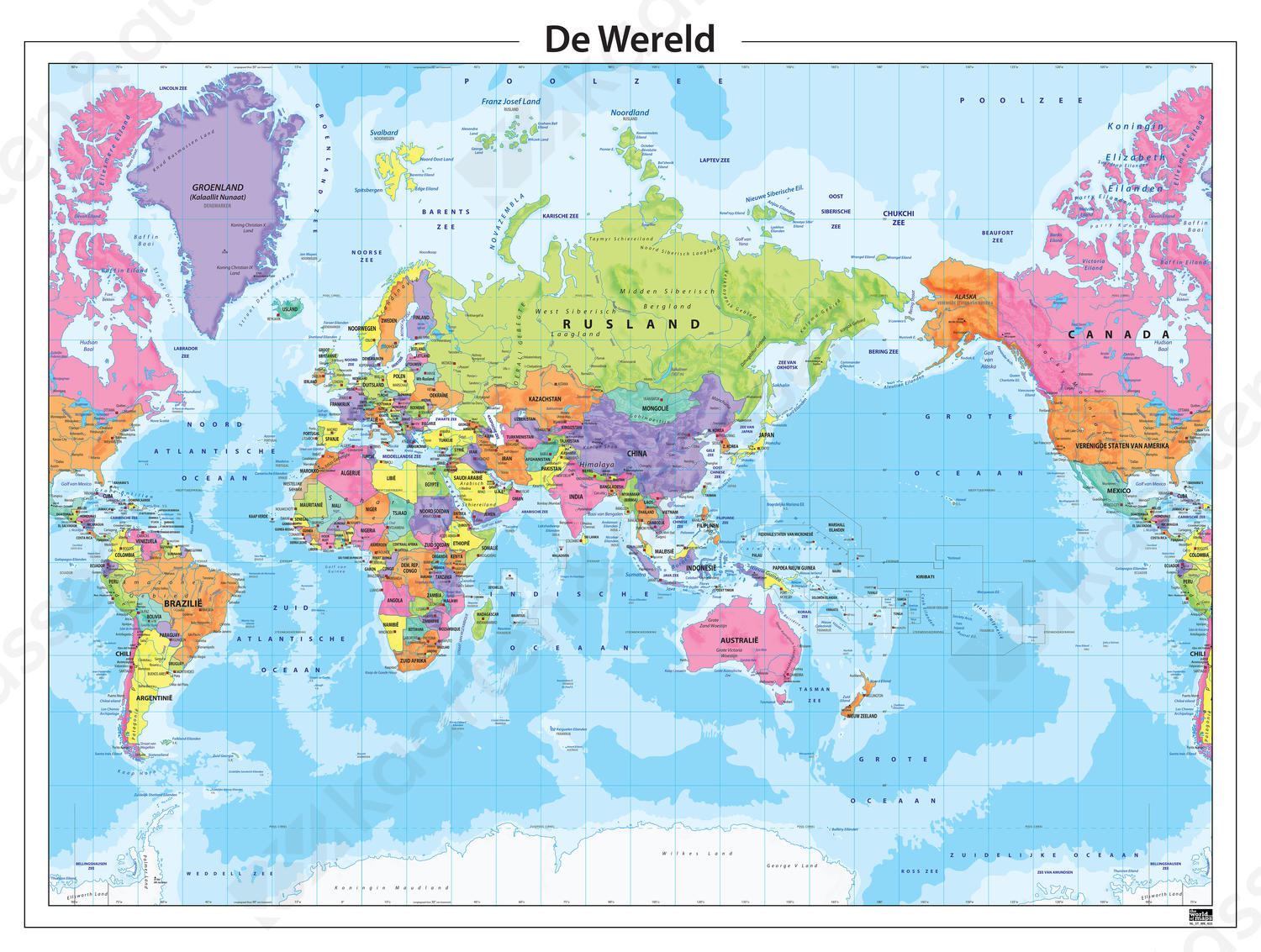 Wereldkaart Azië centraal Wereldkaart Azië centraal