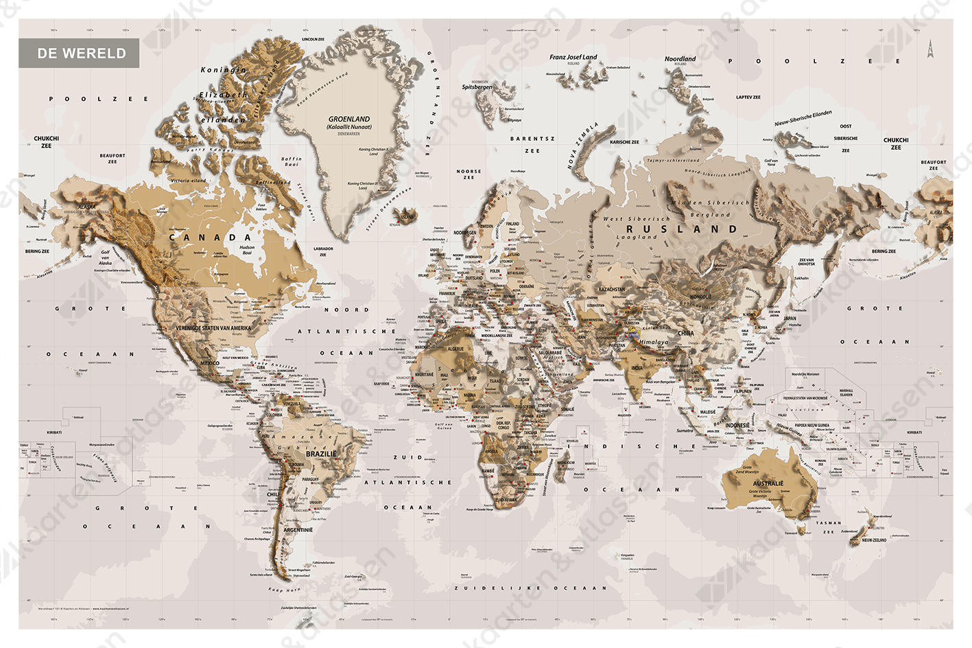 Digitale Wereldkaart Staatkundig