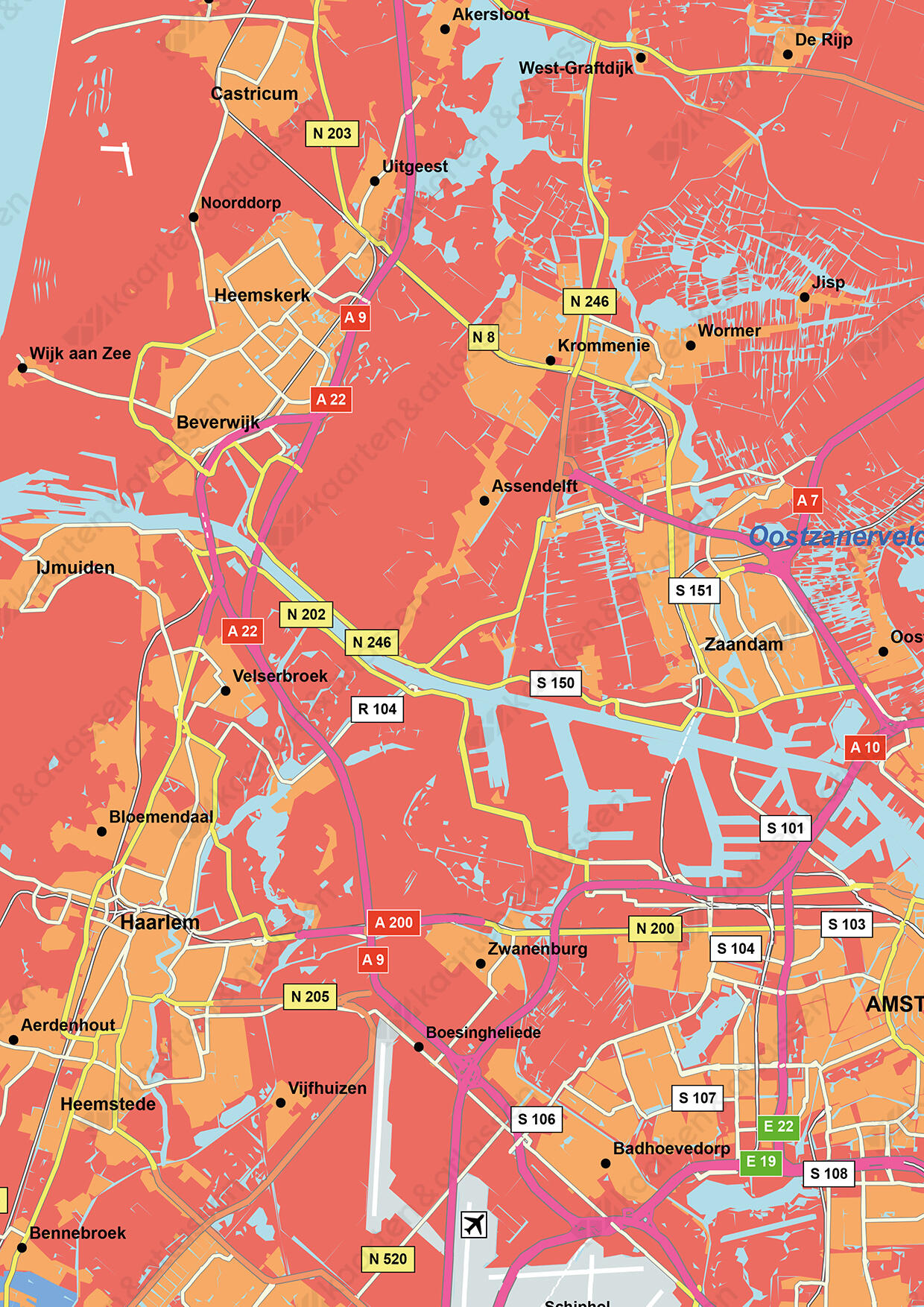 Regiokaart West Nederland