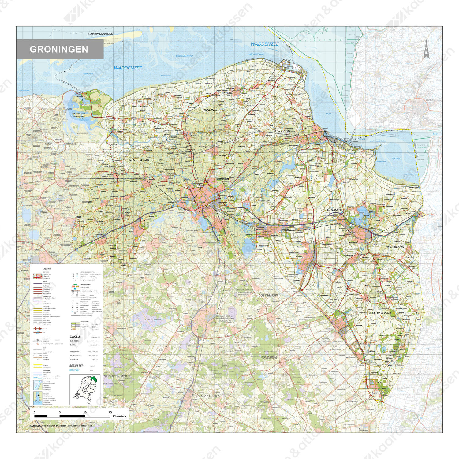Topografische kaart Groningen