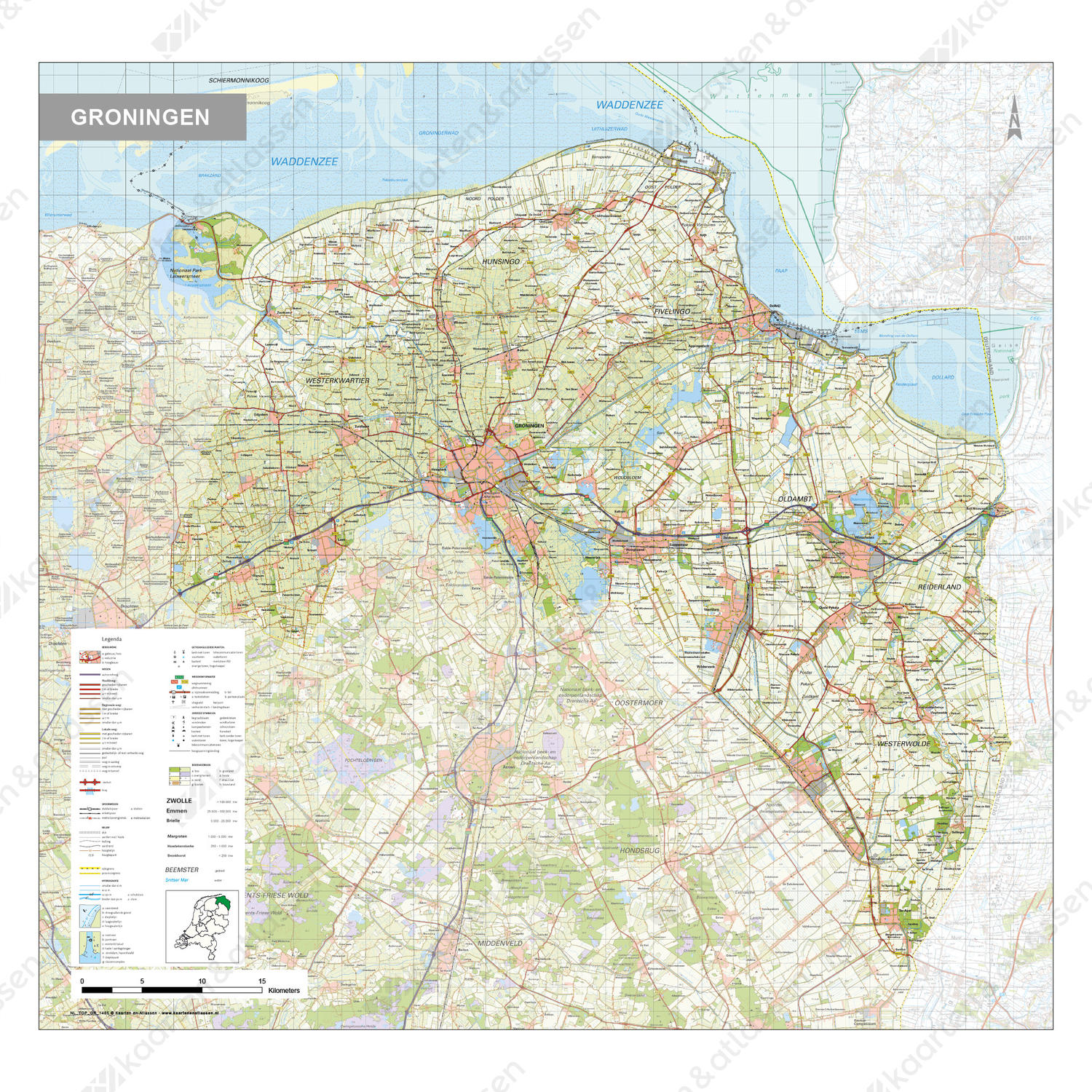 Topografische kaart Groningen Topografische kaart Groningen