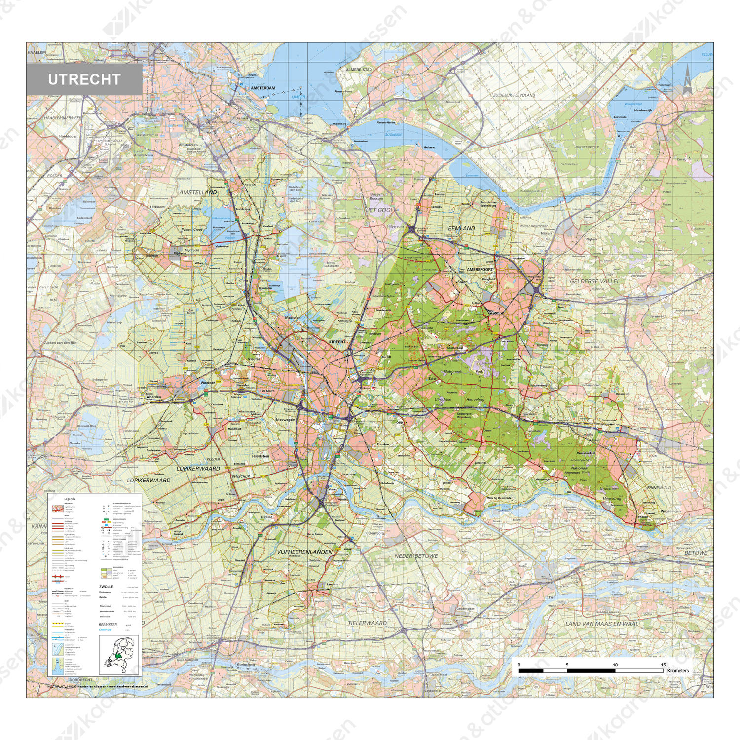 Topografische kaart Utrecht 1:100.000