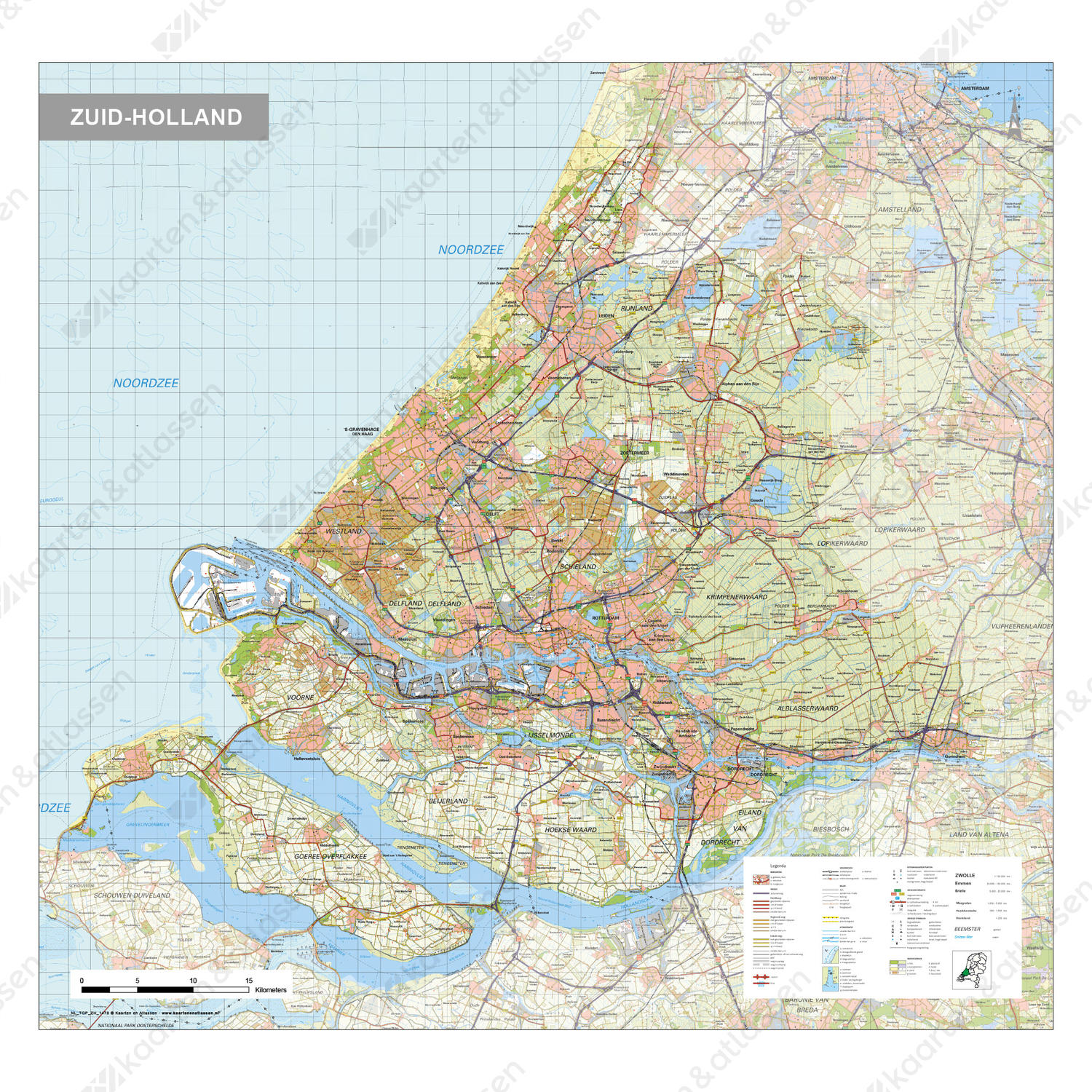 Topografische kaart Zuid-Holland Topografische kaart Zuid-Holland