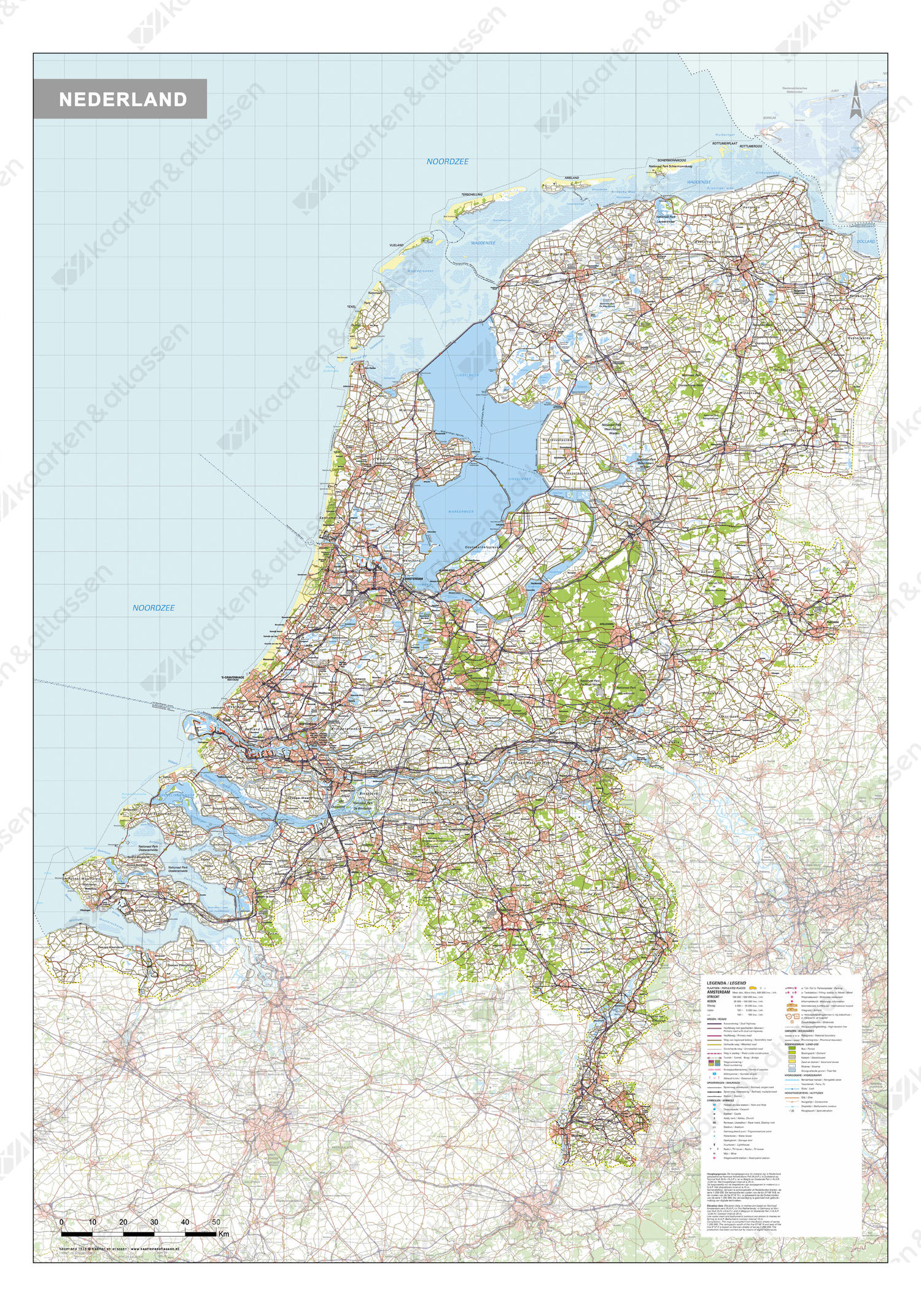 Nederland Wegenkaart Nederland kaart met wegennet