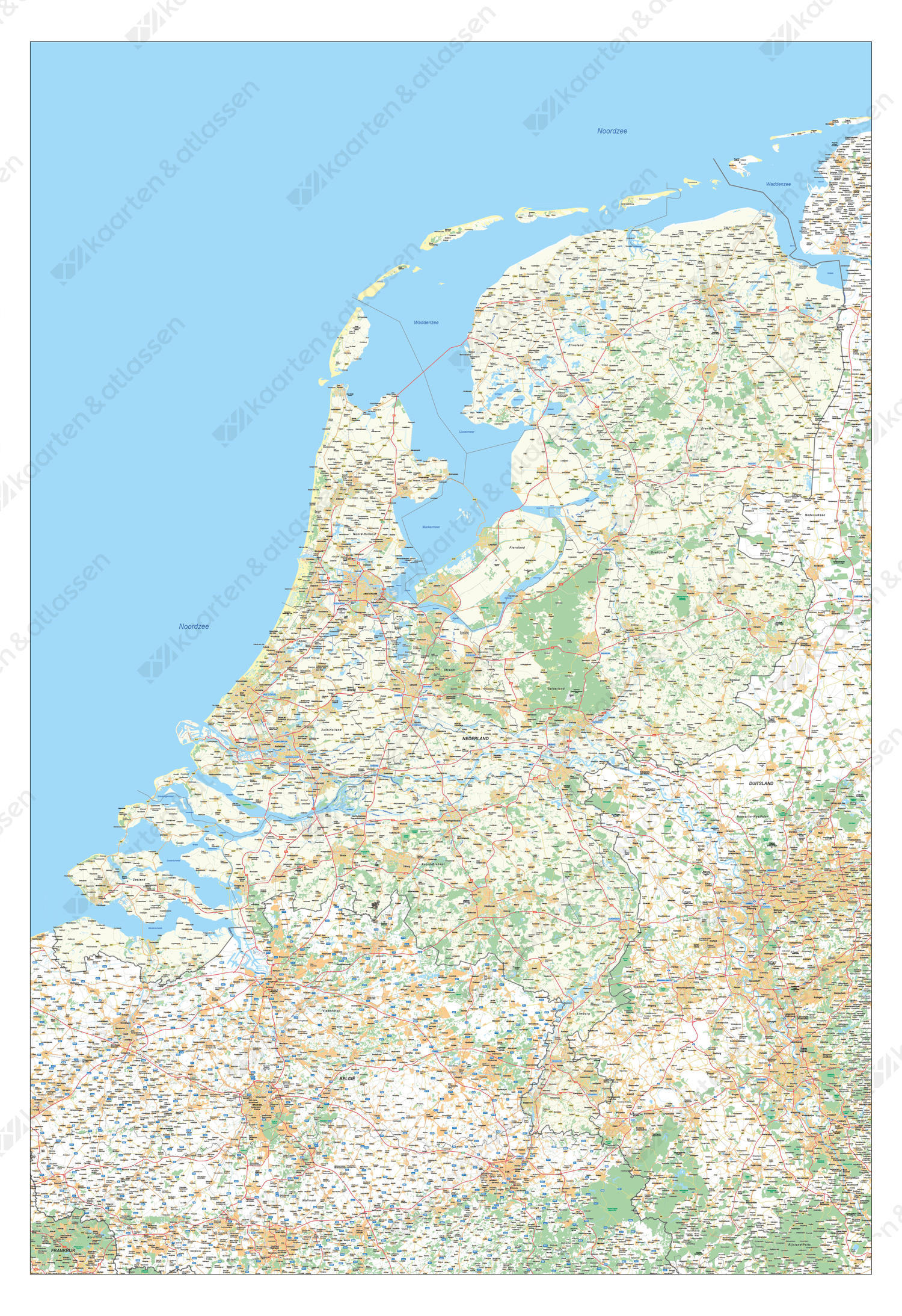 Nederland Wegenkaart XXL Nederland Wegenkaart XXL
