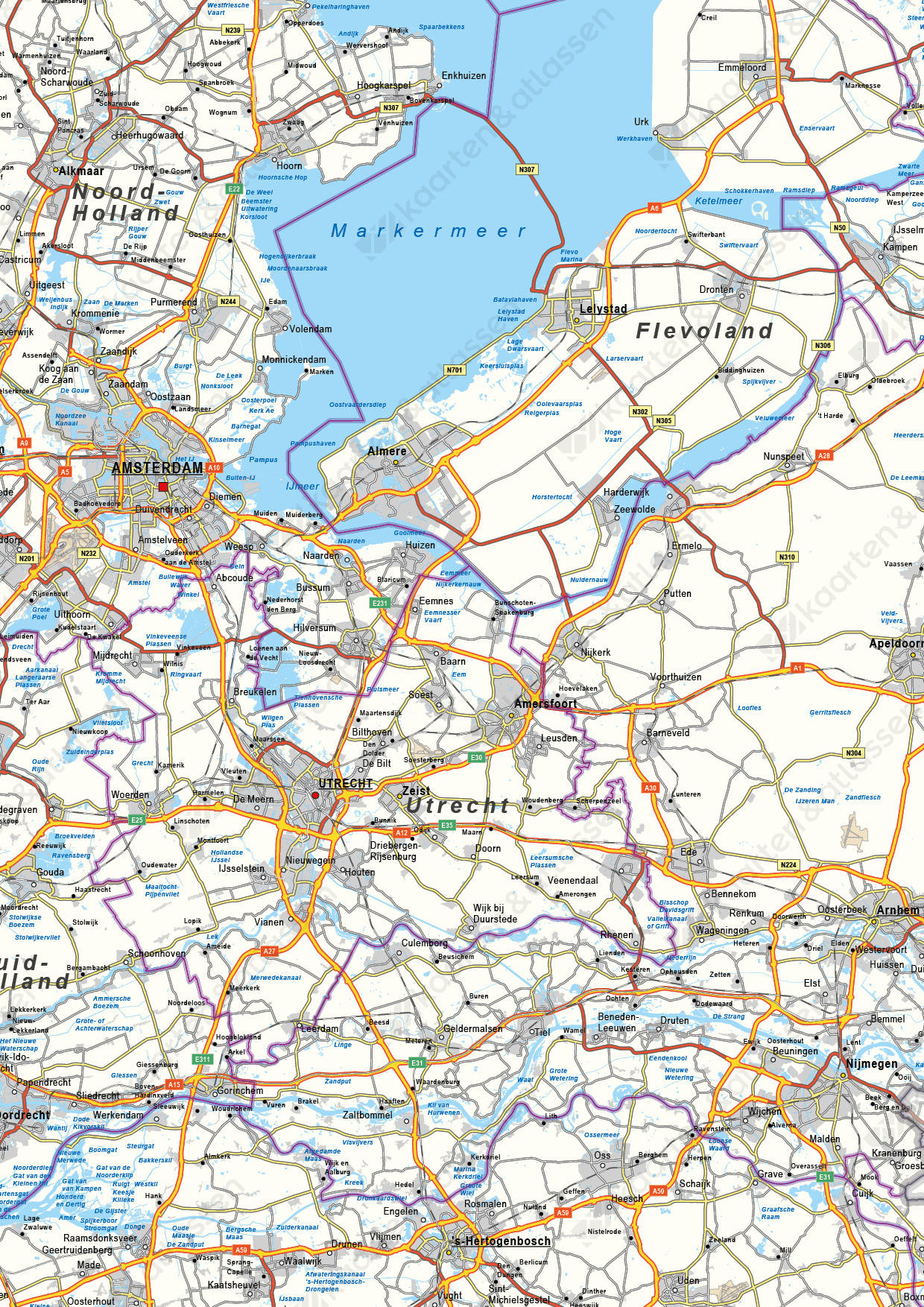 Wegenkaart Nederland 