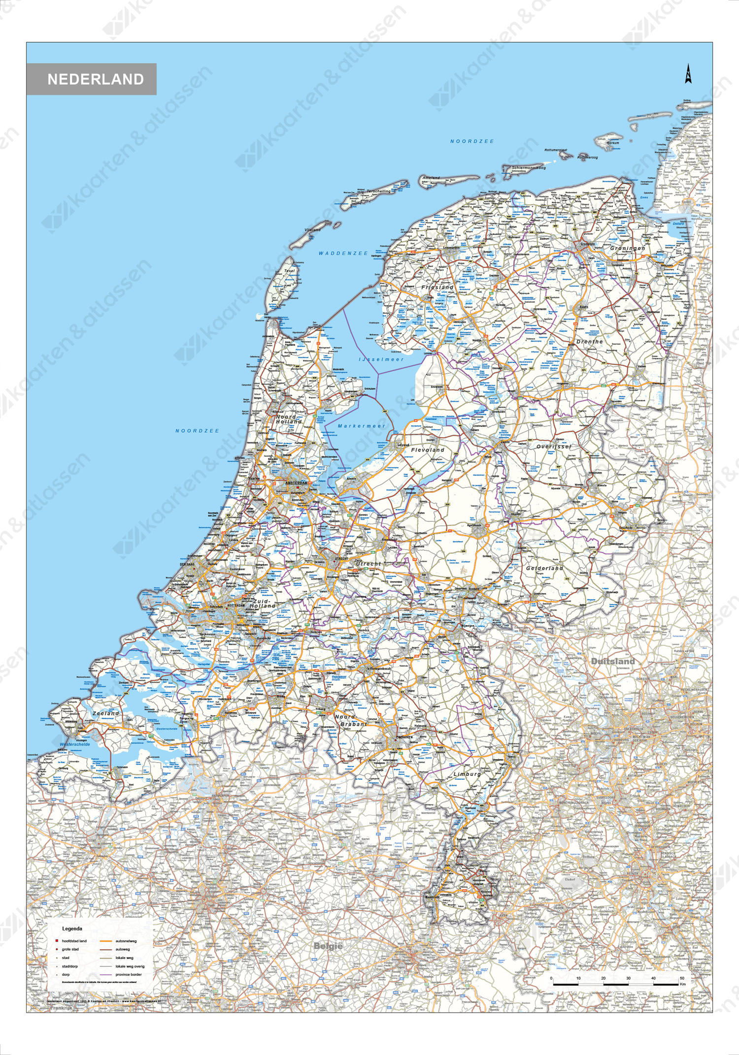 Wegenkaart Nederland 