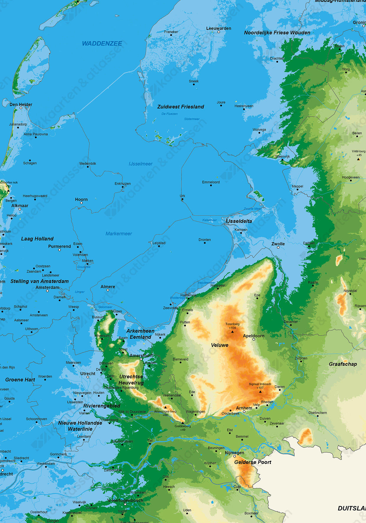 Digitale Nederland Kaart Zeespiegelstijging