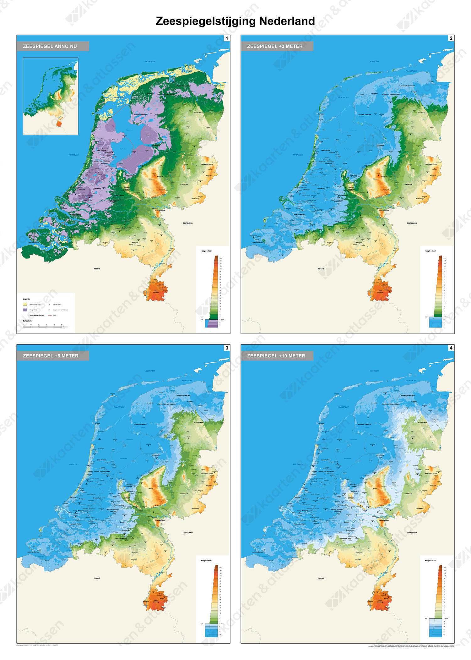 Nederland Kaart Zeespiegelstijging